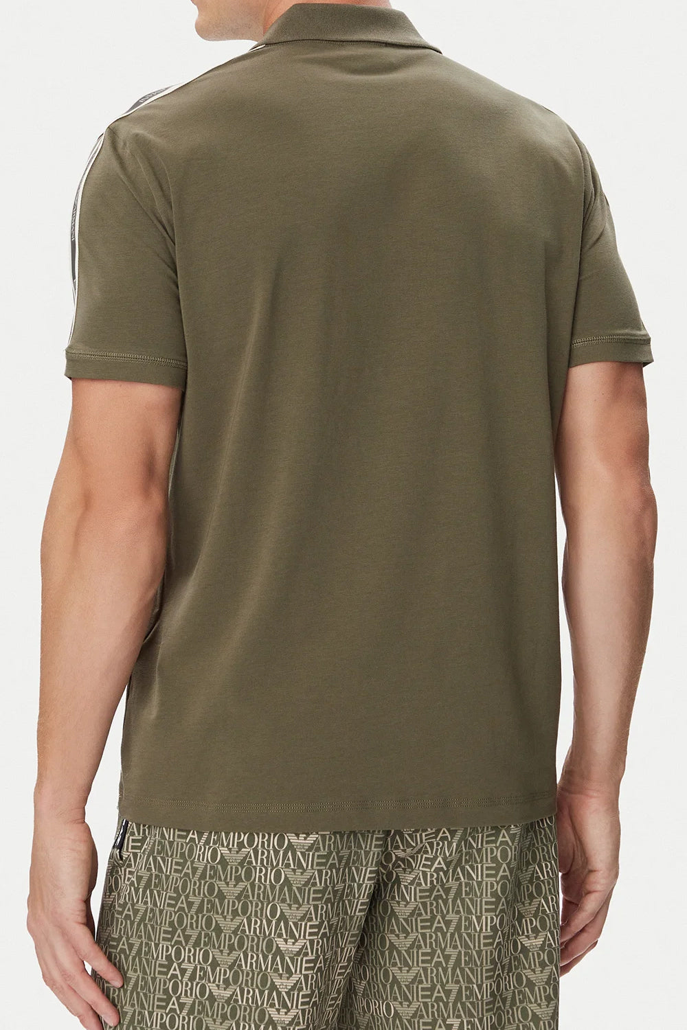 Polo Logo Series in cotone con bande logate sulle spalle 7M002190 AF10373U7014 EA7 Emporio Armani