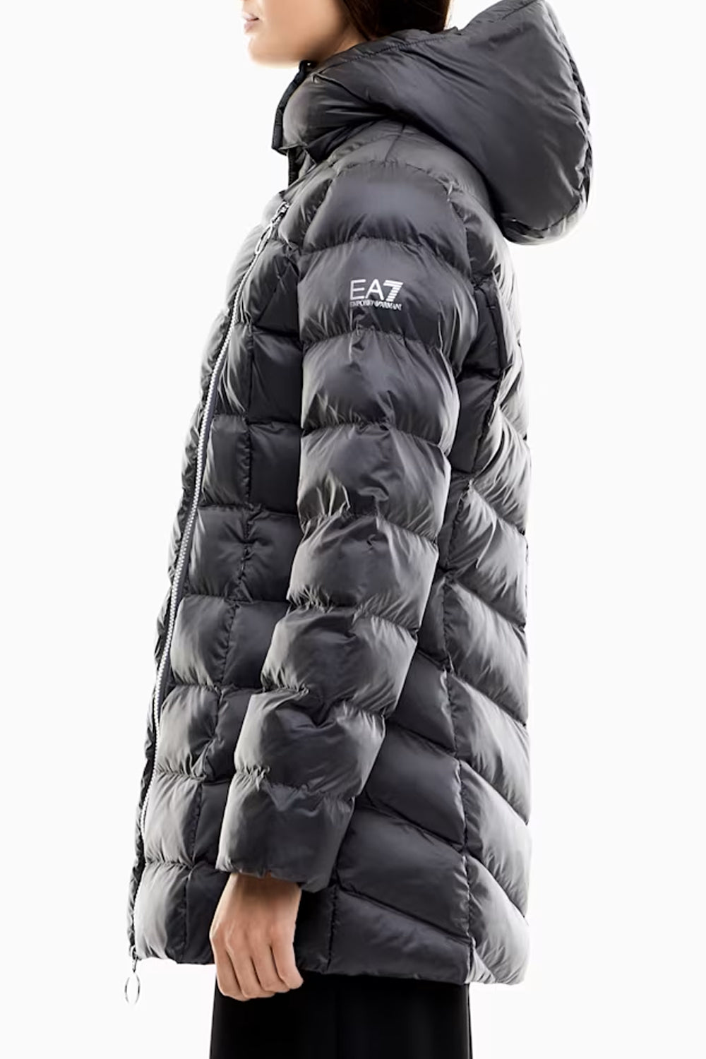 Giubbino slim imbottito con cappuccio e zip diagonale 7W001507 AF16413U8117 EA7 Emporio Armani