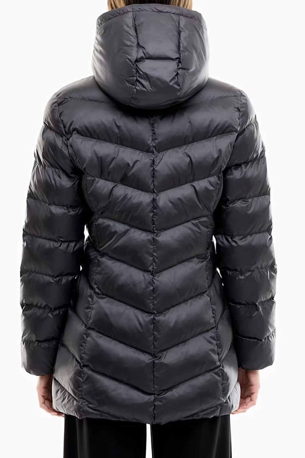 Giubbino slim imbottito con cappuccio e zip diagonale 7W001507 AF16413U8117 EA7 Emporio Armani