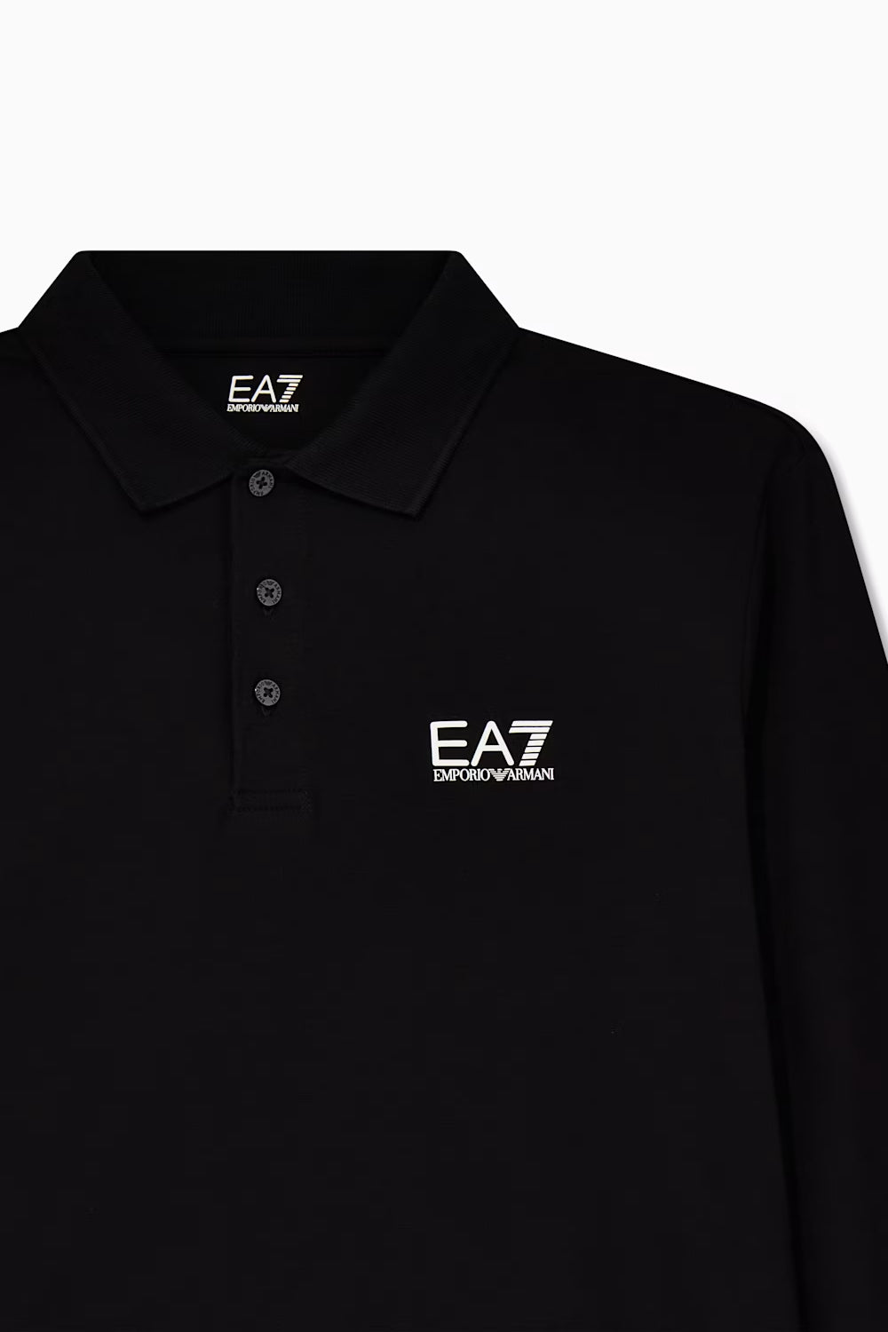 Polo cotone stretch a maniche lunghe con logo Core Identity 8NPF15 PJVQZ1200 EA7 Emporio Armani
