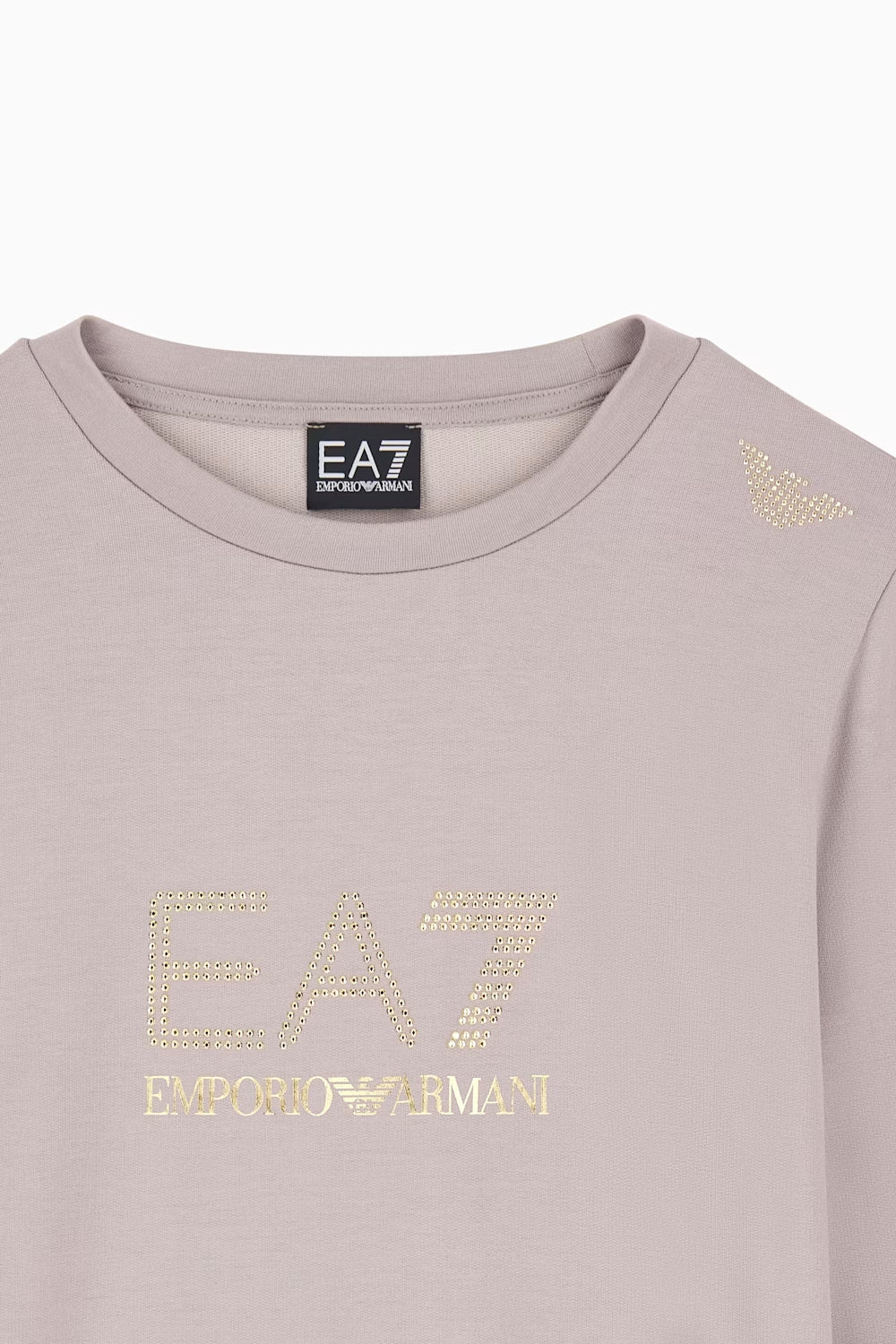 felpa con logo girocollo in viscosa con borchie Evolution 8NTM45 TJ9RZU6100 EA7 Emporio Armani
