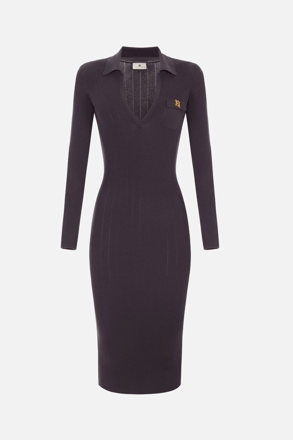 Abito lungo in maglia Elisabetta Franchi con lavorazioni traforate AM08B 66E2EV9 Elisabetta Franchi