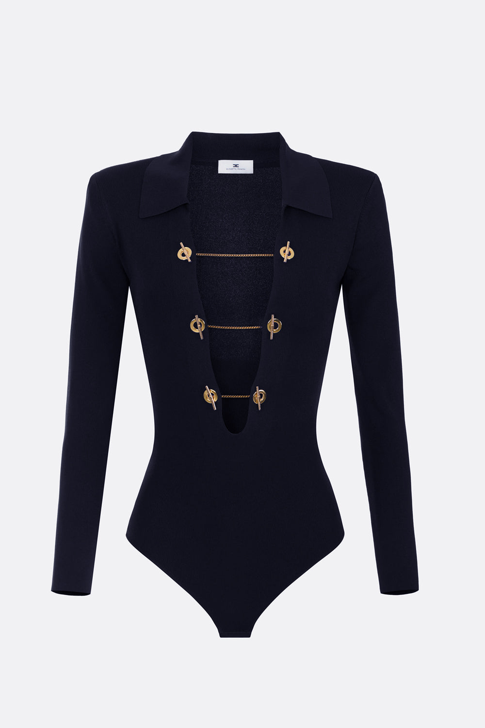 Body in maglia con catene gioiello BK06S 66E2H88 Elisabetta Franchi