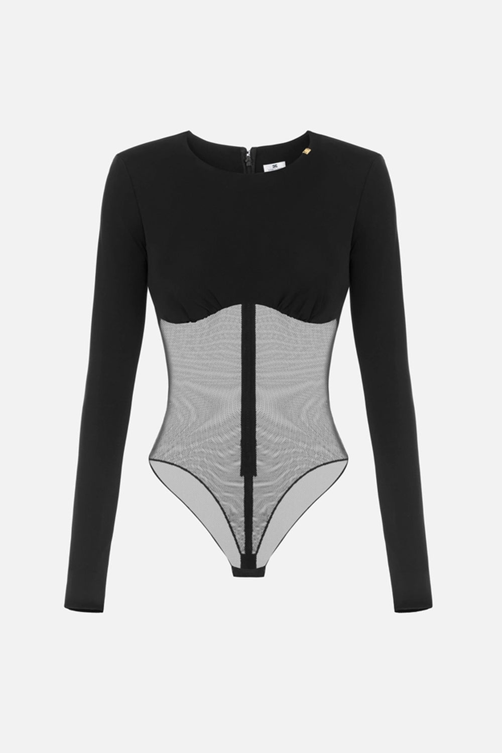 Body in jersey crêpe e tulle rete BO026 66E2110 Elisabetta Franchi