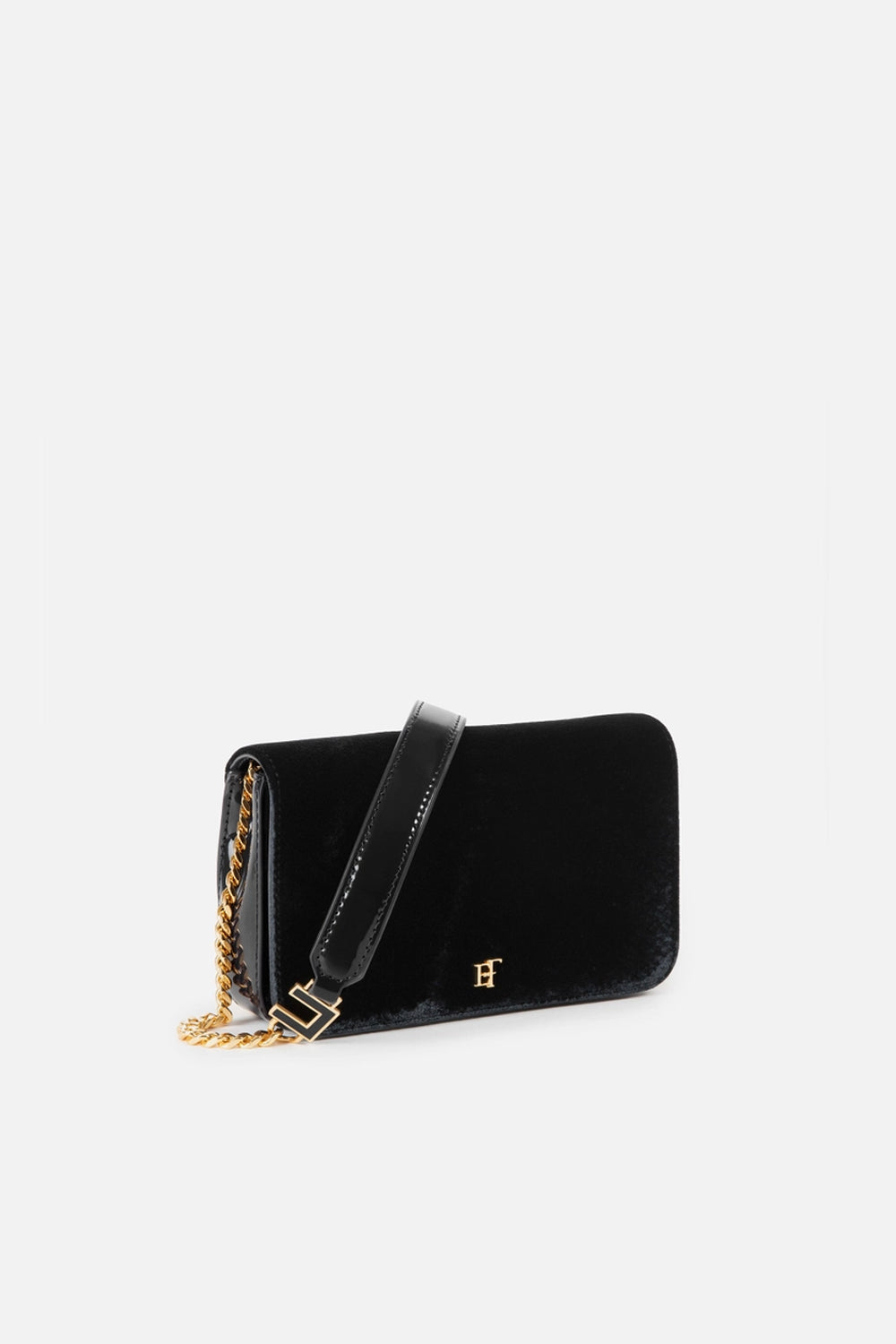 Borsa a spalla in velluto con stampa coccodrillo BS20A 67E2110 Elisabetta Franchi