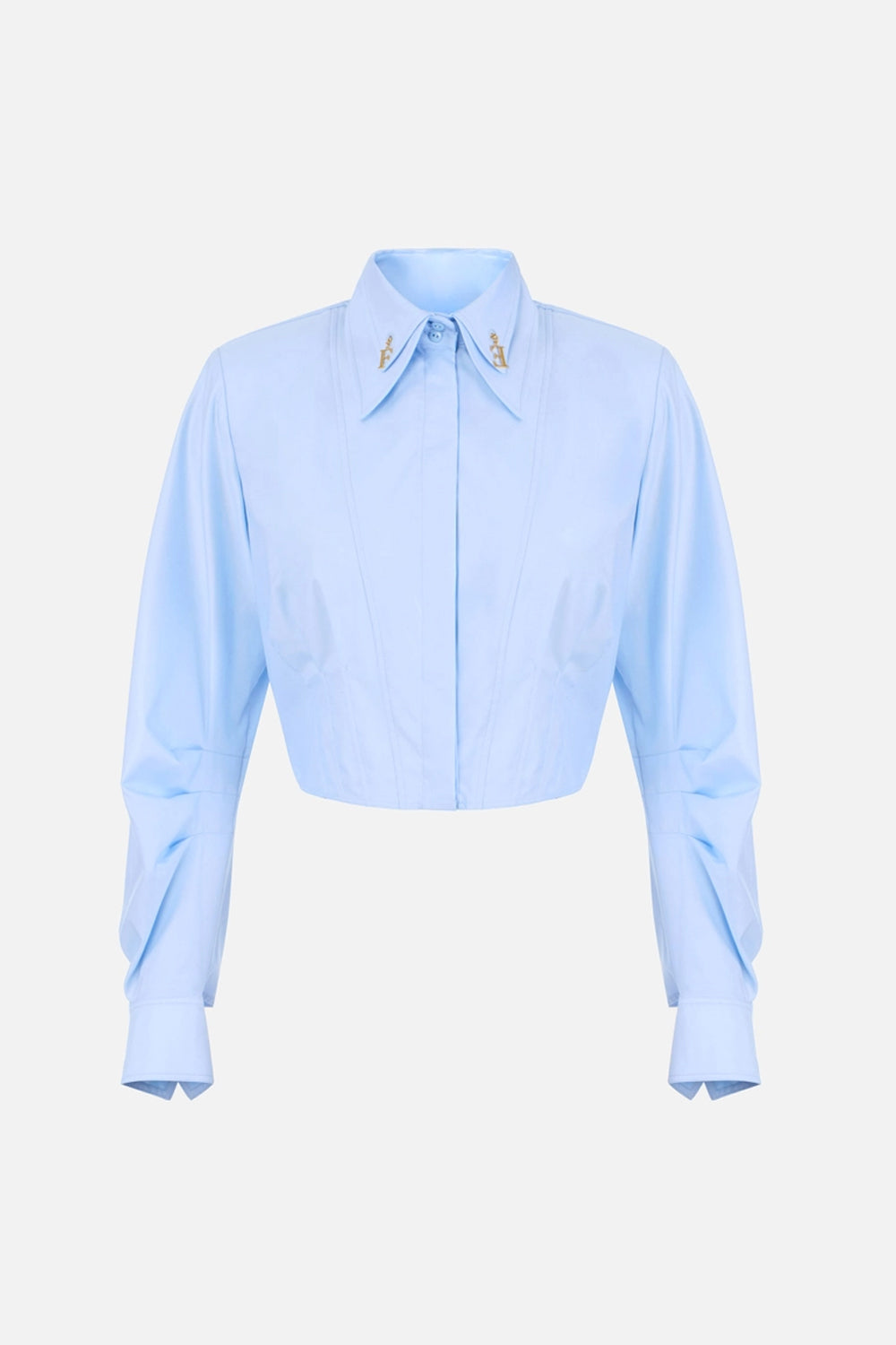Camicia in popeline di cotone con dettagli logo CA170 66E2019 Elisabetta Franchi
