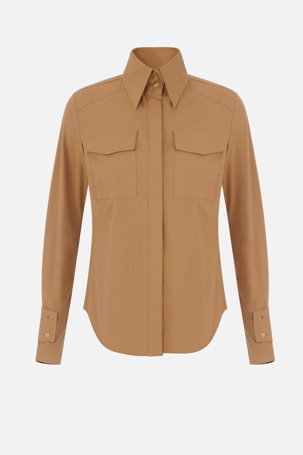 Camicia in cotone con tasche CA174 66E2AI6 Elisabetta Franchi