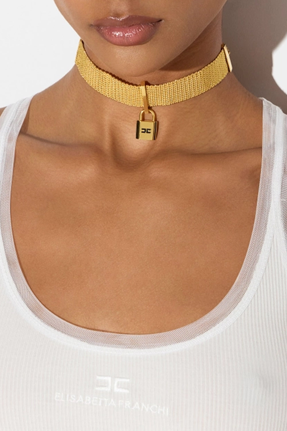 Choker con lucchetto gioiello CO14G 67E2U95 Elisabetta Franchi