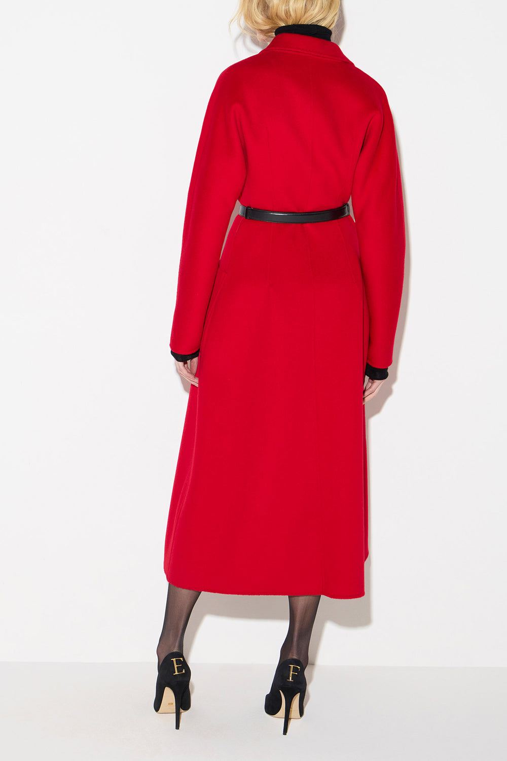 Cappotto in panno double con cintura CP03D 67E2CG5 Elisabetta Franchi