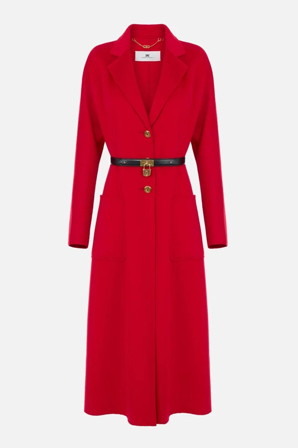 Cappotto in panno double con cintura CP03D 67E2CG5 Elisabetta Franchi