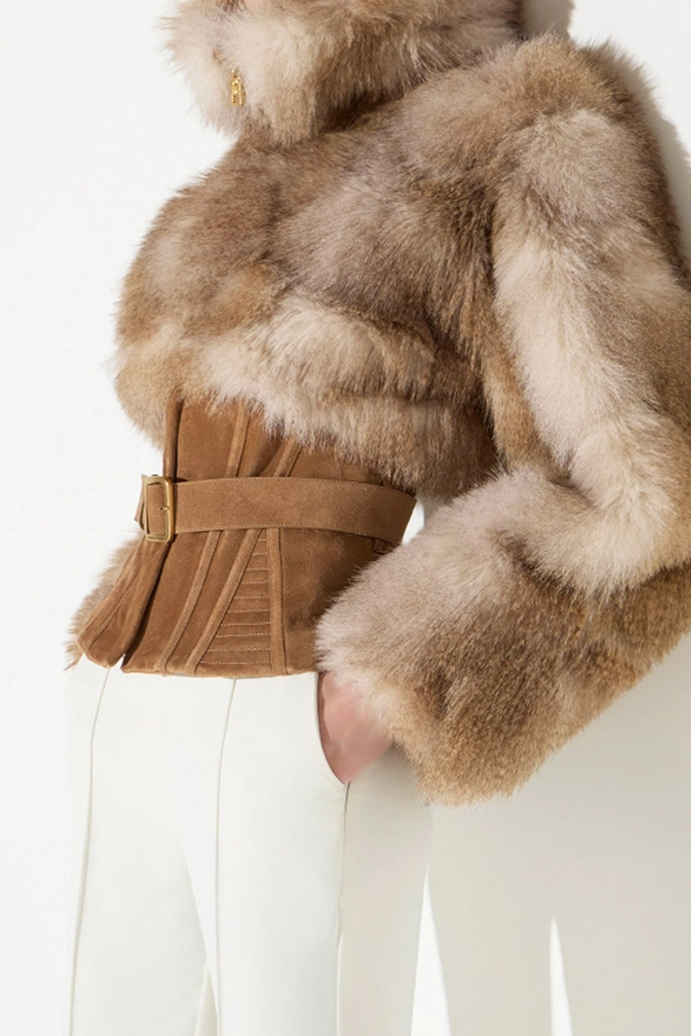 Giubbotto bustier con effetto pelliccia GB02A 66E2AI6 Elisabetta Franchi