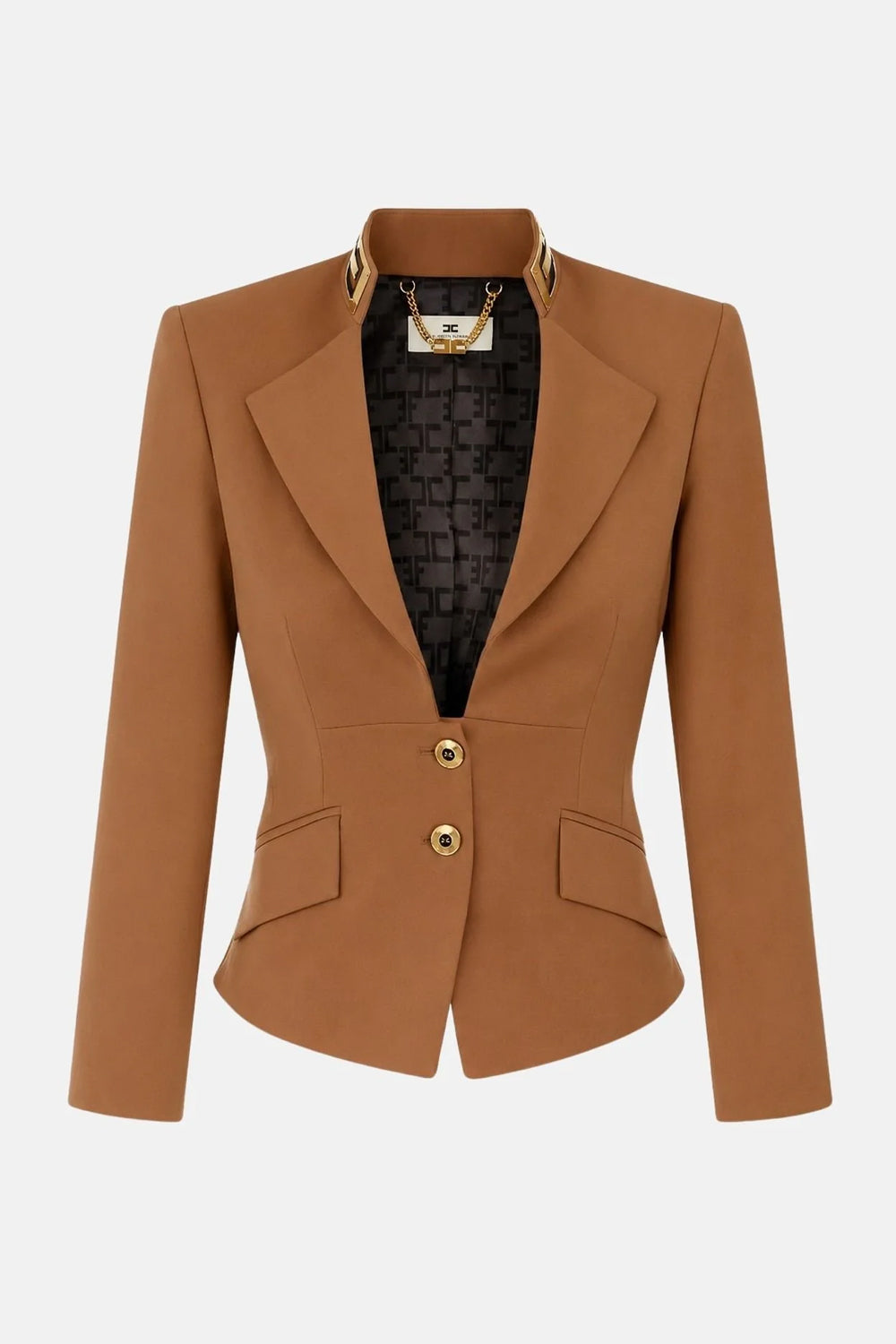 Giacca in gabardina con collo gioiello<BR/> GI249 66E2FK3 Elisabetta Franchi