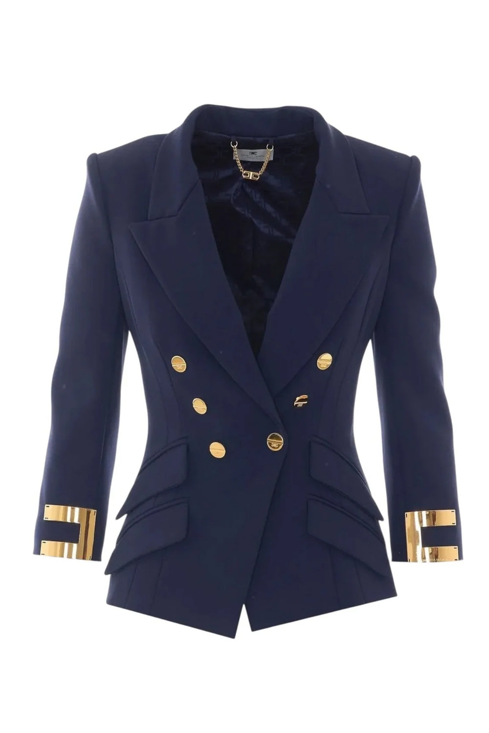 Giacca in crêpe stretch doppio strato con logo gioiello GI268 66E2H288 Elisabetta Franchi
