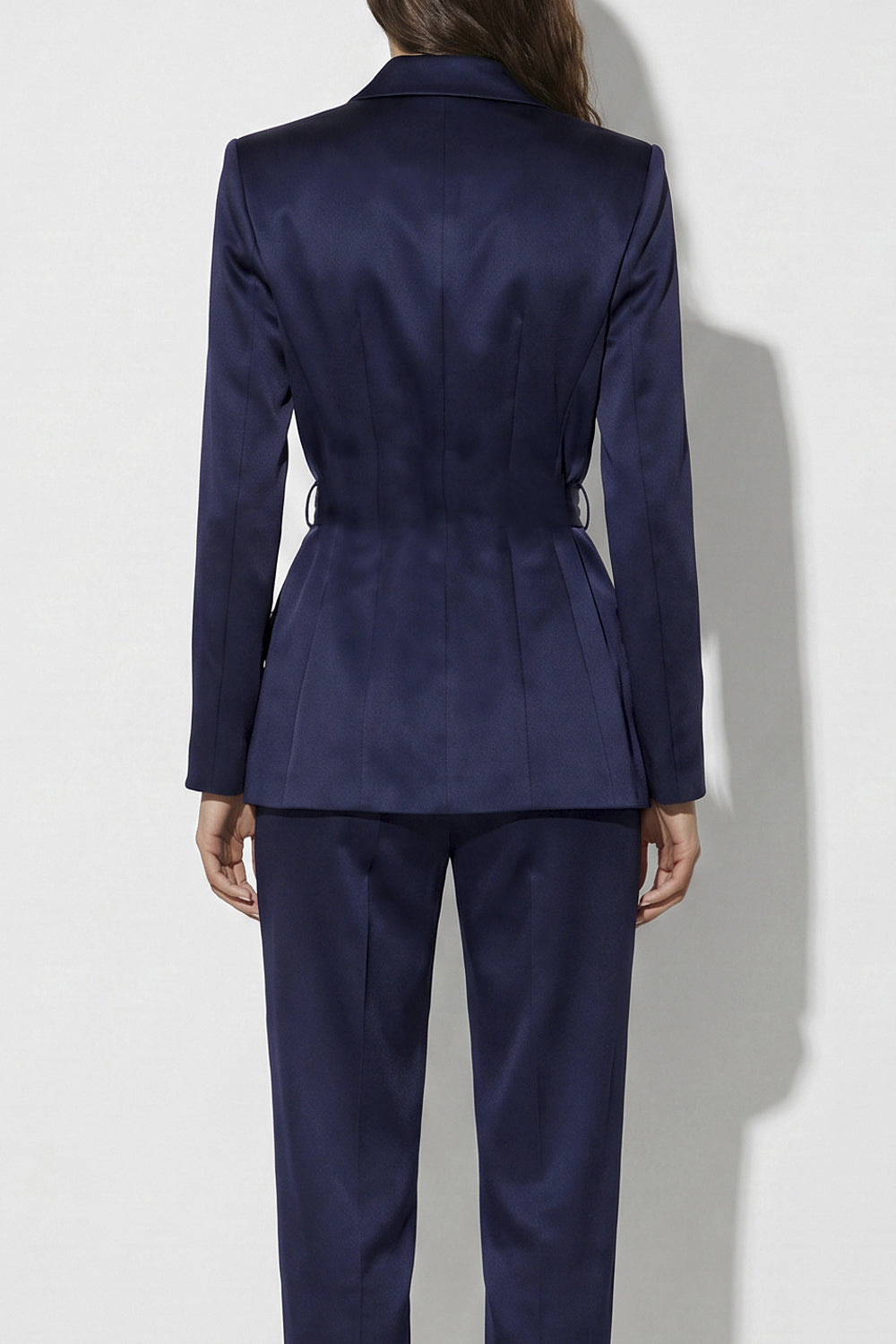 Giacca in raso stretch con cintura GI279 66E2H88 Elisabetta Franchi