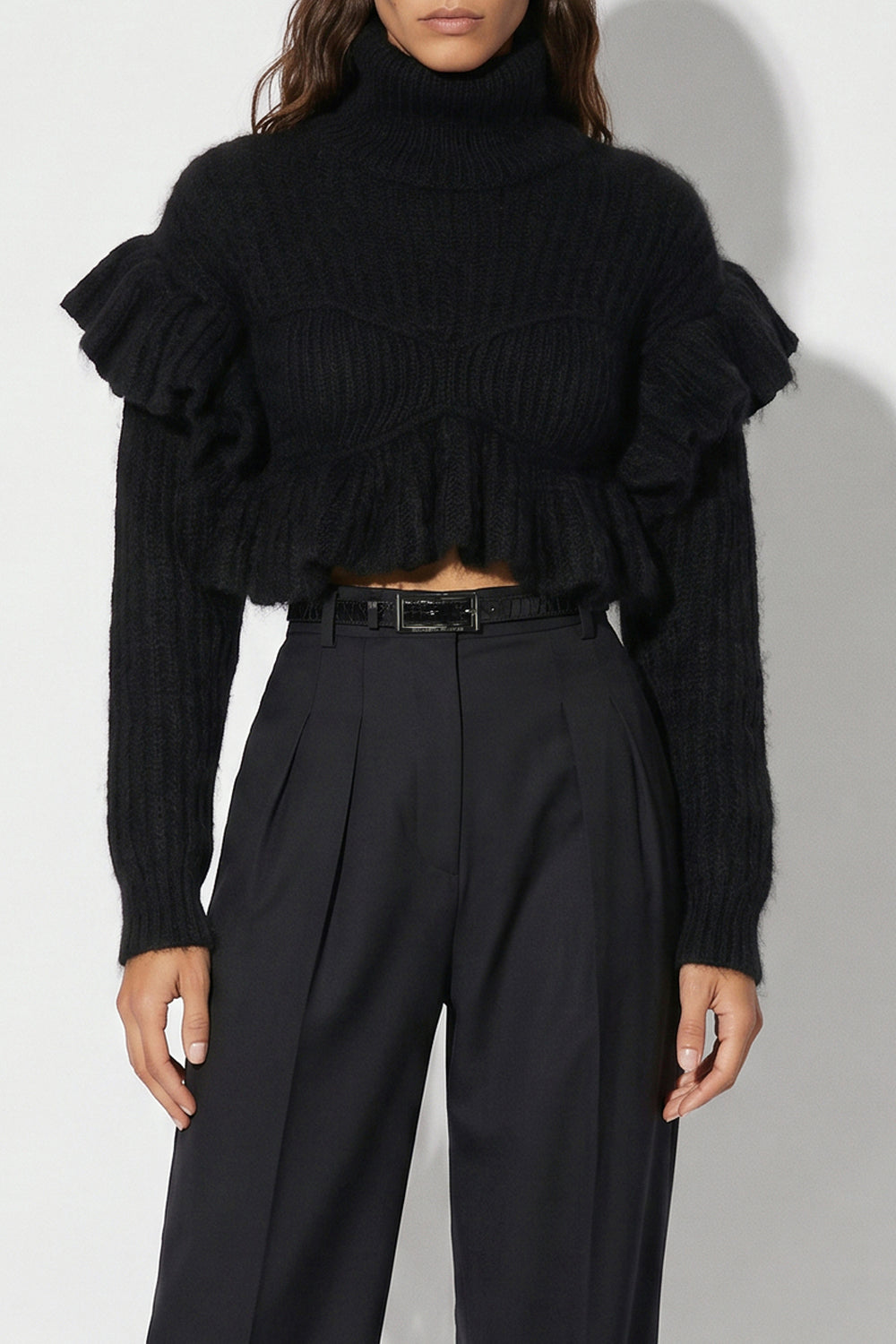 Pullover in maglia con ruches MK43T 67E2110 Elisabetta Franchi