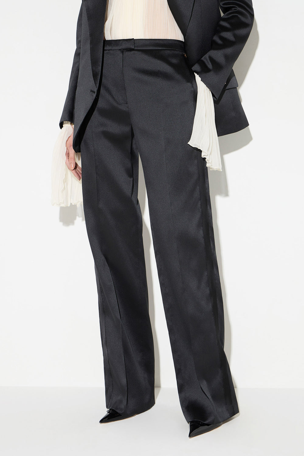 Pantaloni in gazar e raso PA206 67E2110 Elisabetta Franchi