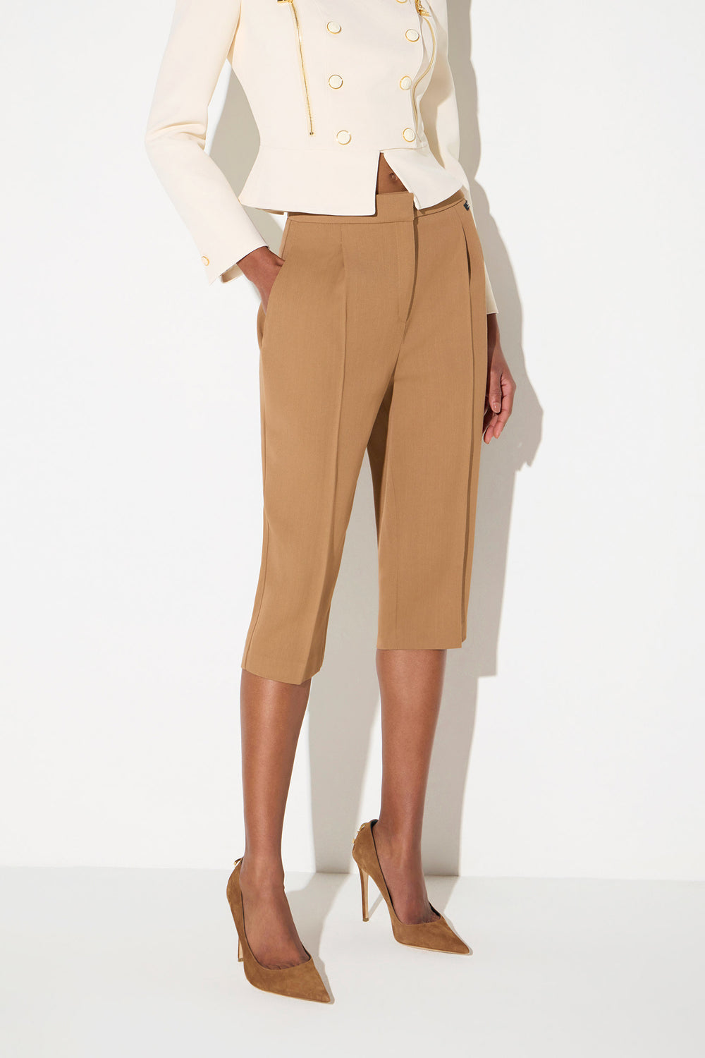 Pantaloni in gabardina PA208 67E2AI6 Elisabetta Franchi