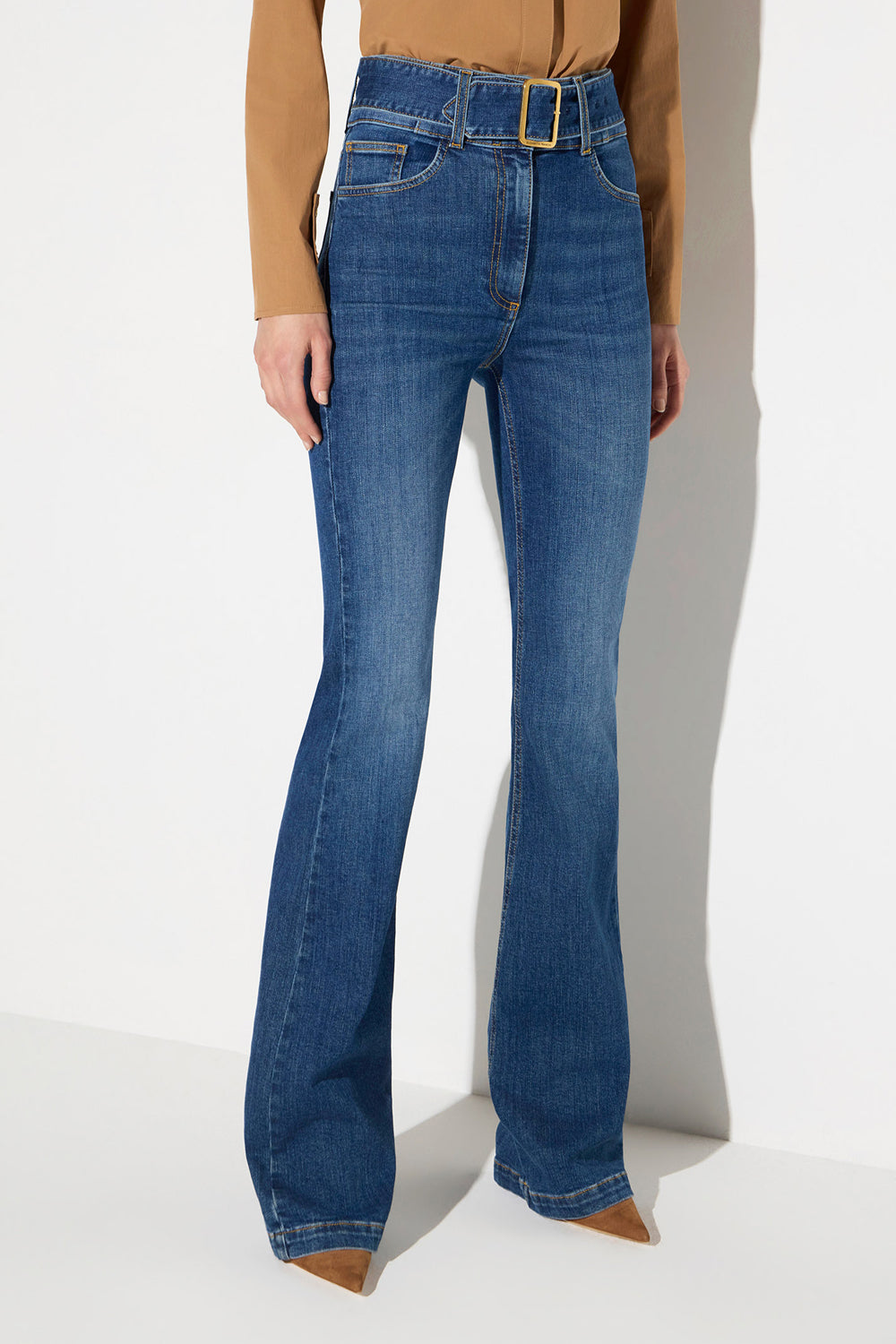 Jeans a zampetta con cintura PJ13D 66E2104 Elisabetta Franchi