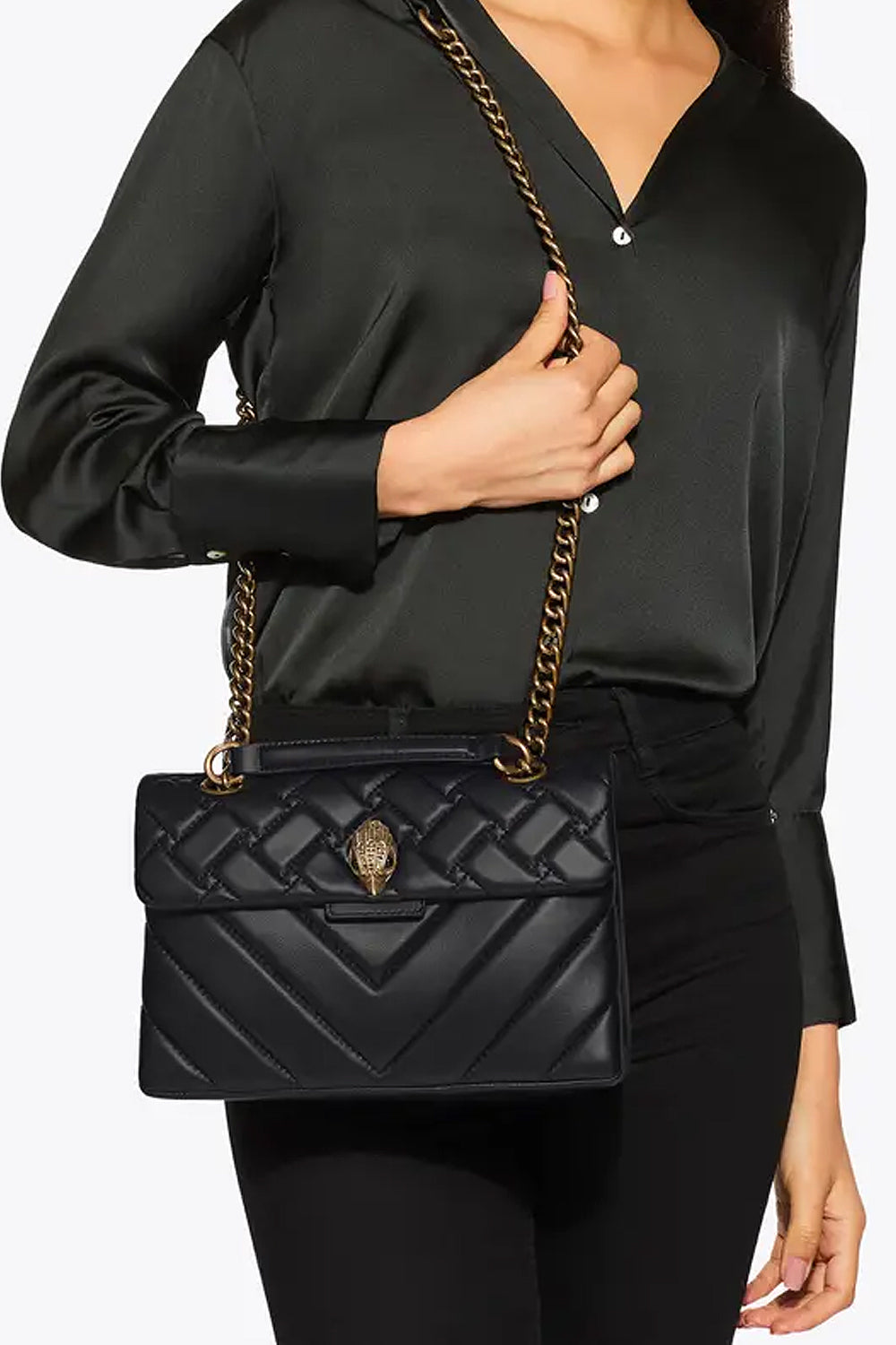 leather kensington bag 1470400109 /BLACK Kurt Geiger London