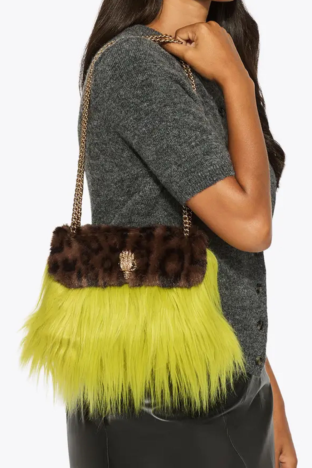 mini kensington faux fur bag 5019679999 /GREEN OTH Kurt Geiger London