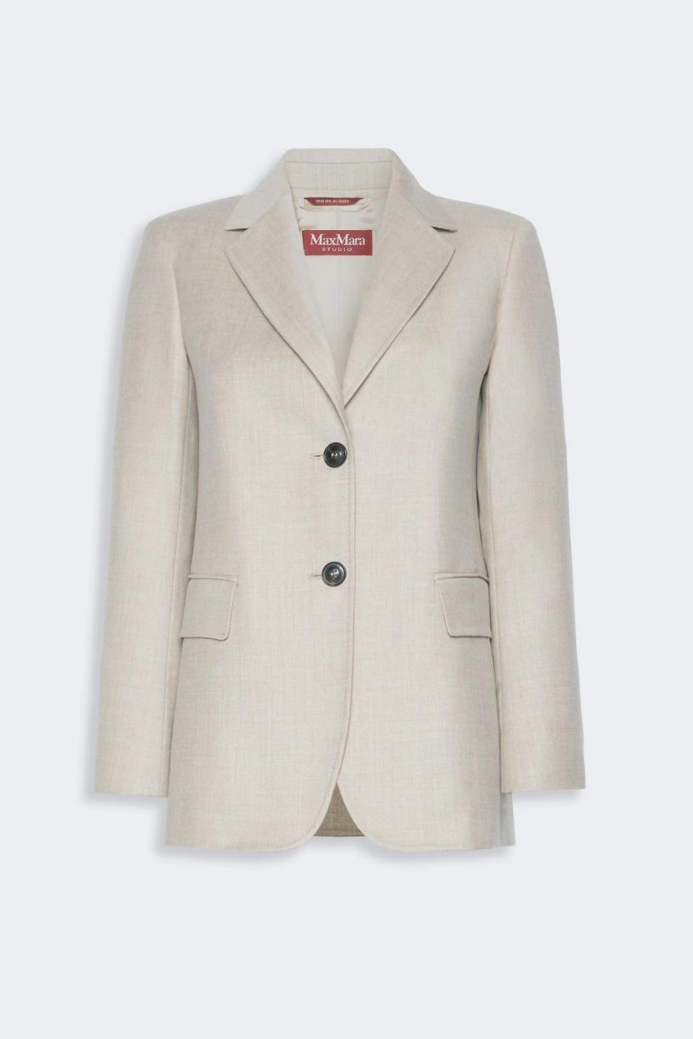 Blazer monopetto in flanella di lana MSTEDITO 052BEIGE Max Mara Studio