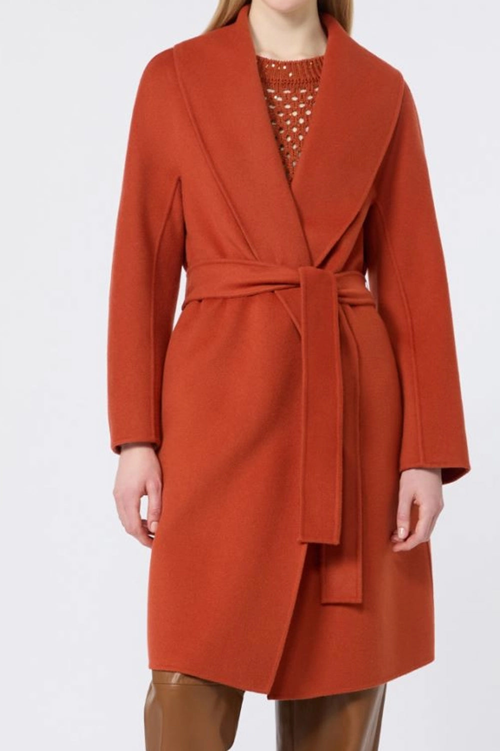 Cappotto a vestaglia in lana, cachemire e seta MSTESTREMO 084TERRACOTTA Max Mara Studio