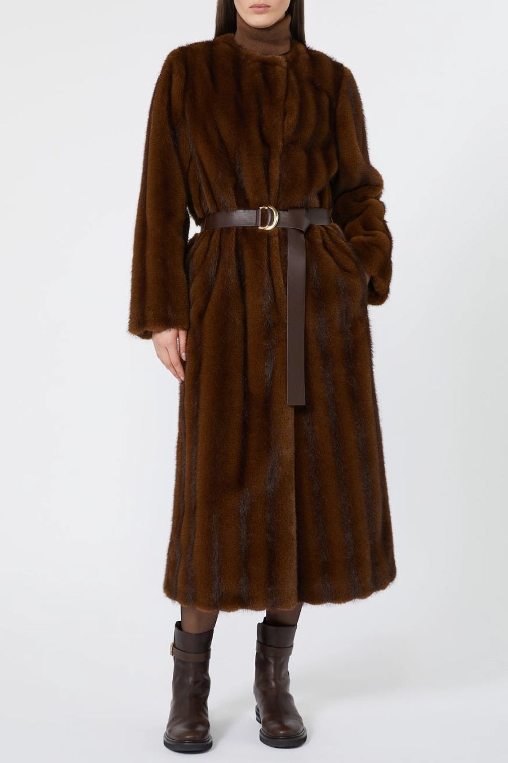 Cappotto lungo dalla texture soffice MSTORMA 001NOCCIOLA Max Mara Studio