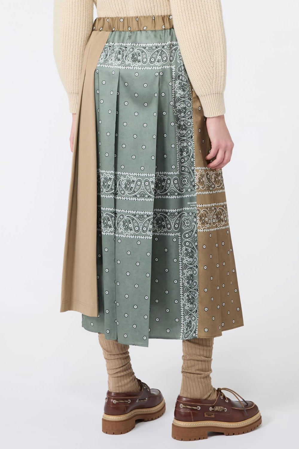 Gonna in twill stampato e drill di cotone WKDCECI 001CUOIO Max Mara Weekend