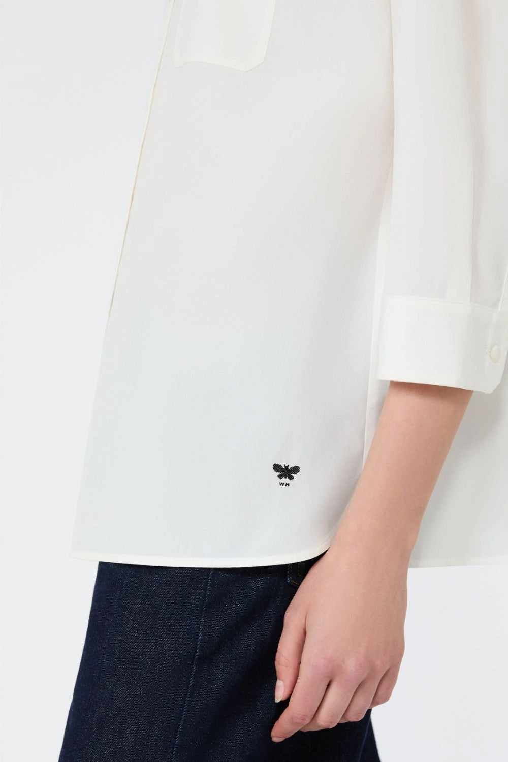 camicia wkd giralda boxy in cotone WKDGIRALDA 006BIANCO RIGA PICCOLA Max Mara Weekend