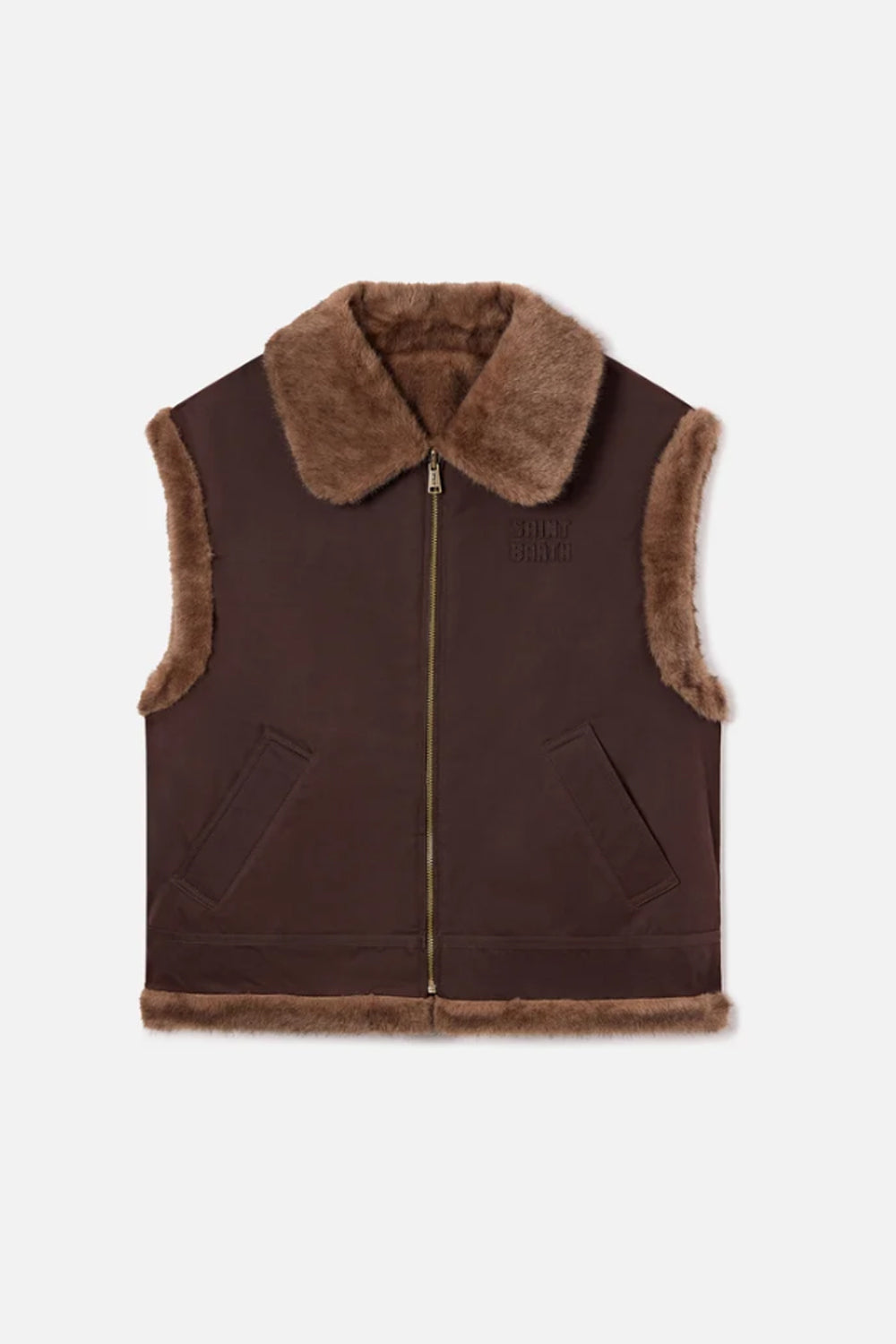 Gilet Hesketh reversibile in tessuto cerato ed effetto pelliccia HES004 /01000M Mc2 Saint Barth