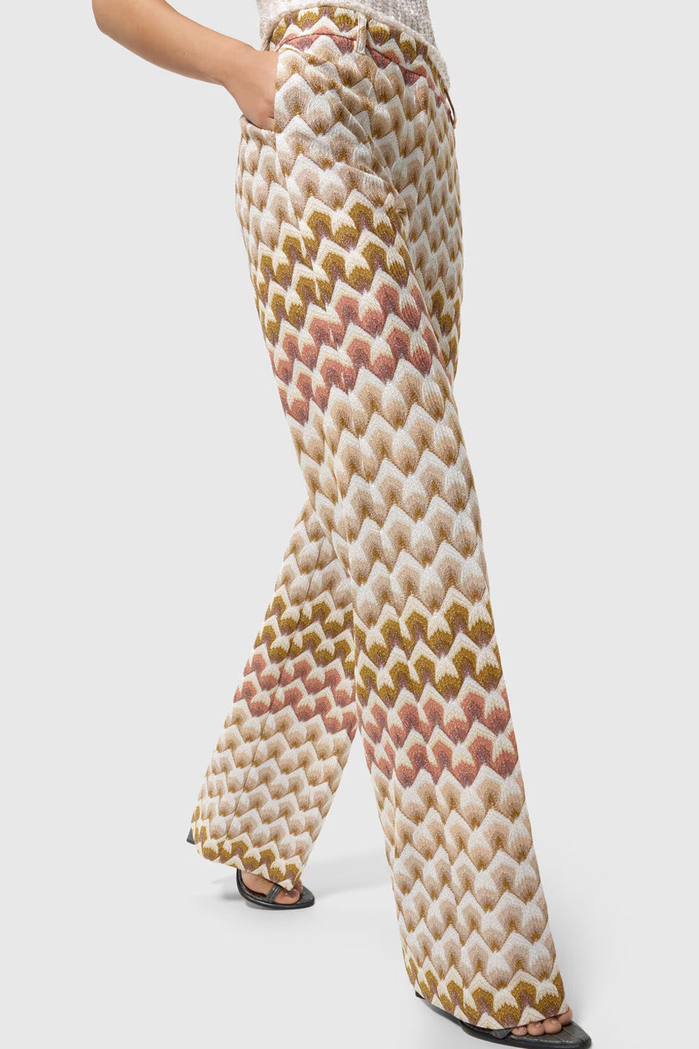 Pantaloni a gamba dritta in viscosa lamé DS26WI01 BR015LS30GA Missoni