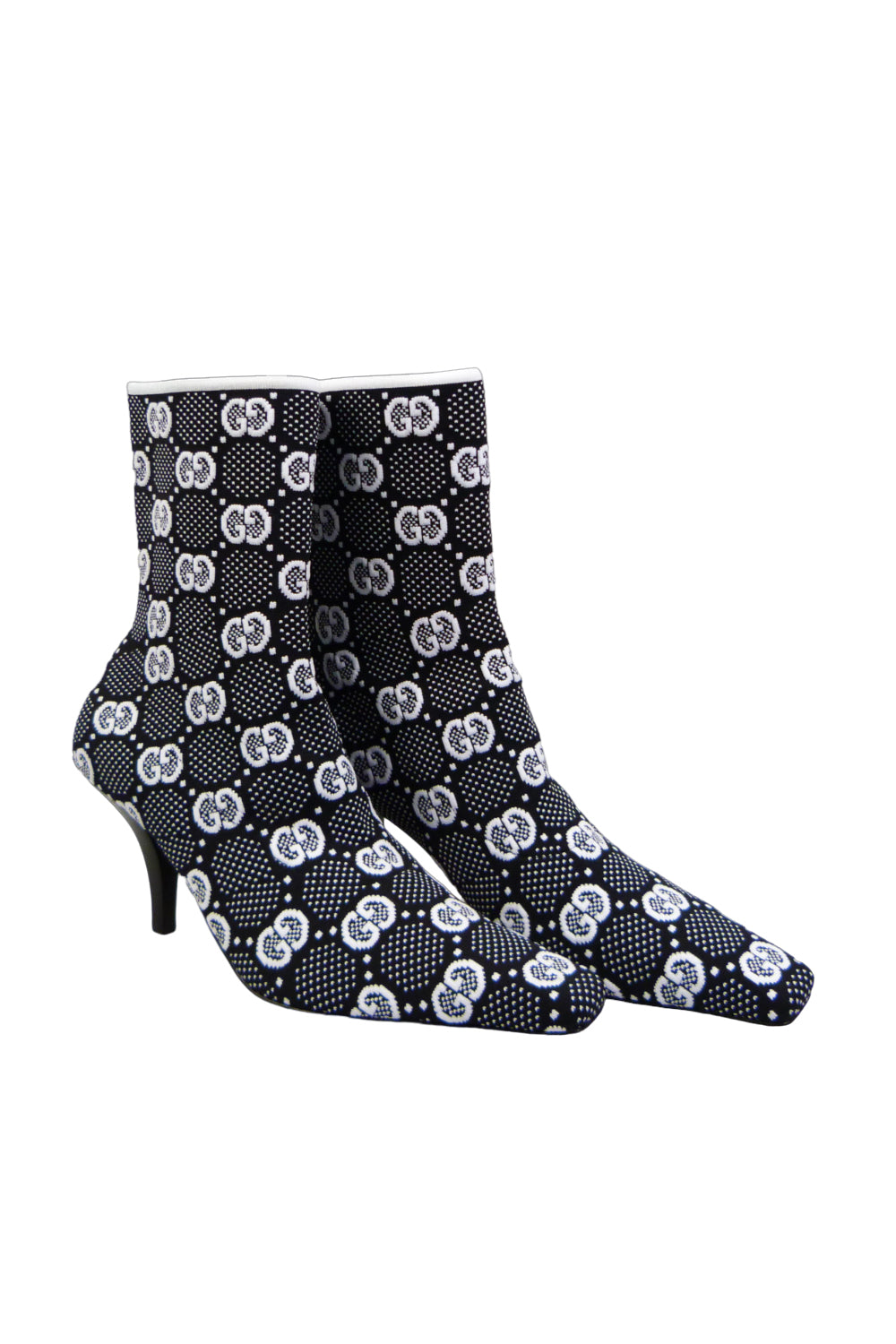 tivaletti Gucci Interlocking G in Maglia Jacquard Nero/Bianco 718378 FAAQP1008 Gucci