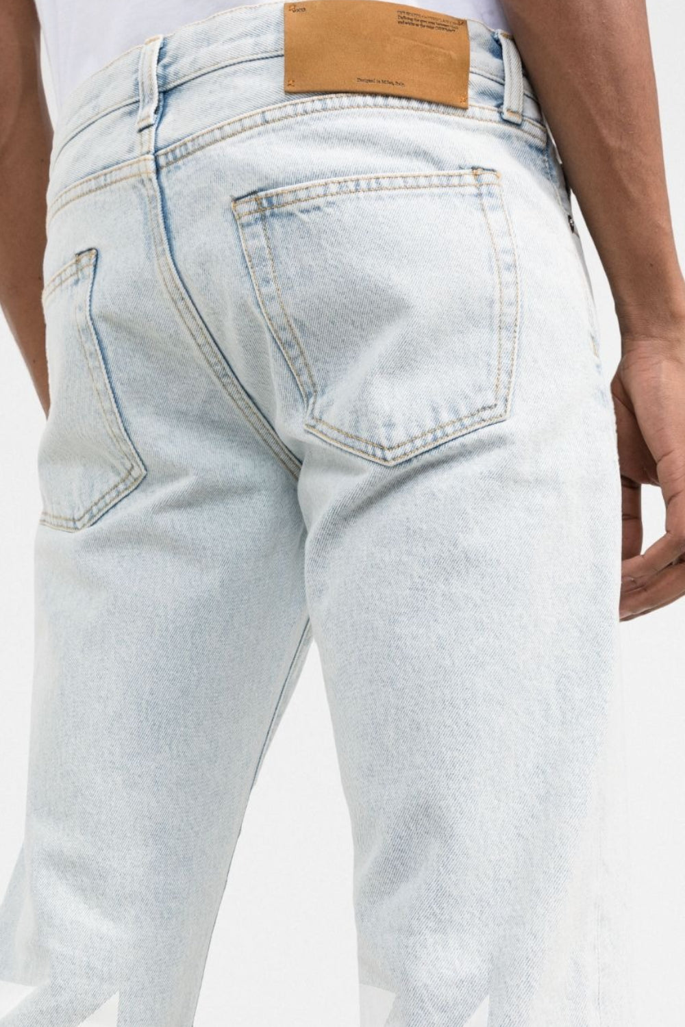 Jeans Uomo Off-White Diag Tab N Arrow Slim Bleach Blue OMYA147C 99DEN0024001 Off-White