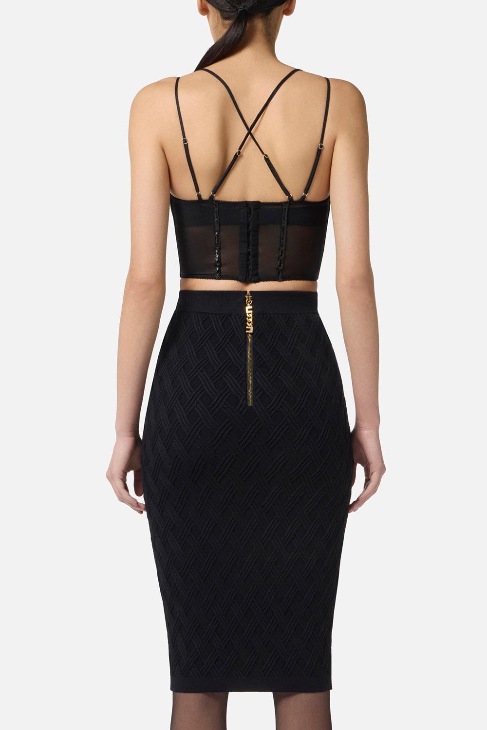 TOP IN NEOPRENE CON DETTAGLI CORSETTO TO040 57E2110 Elisabetta Franchi