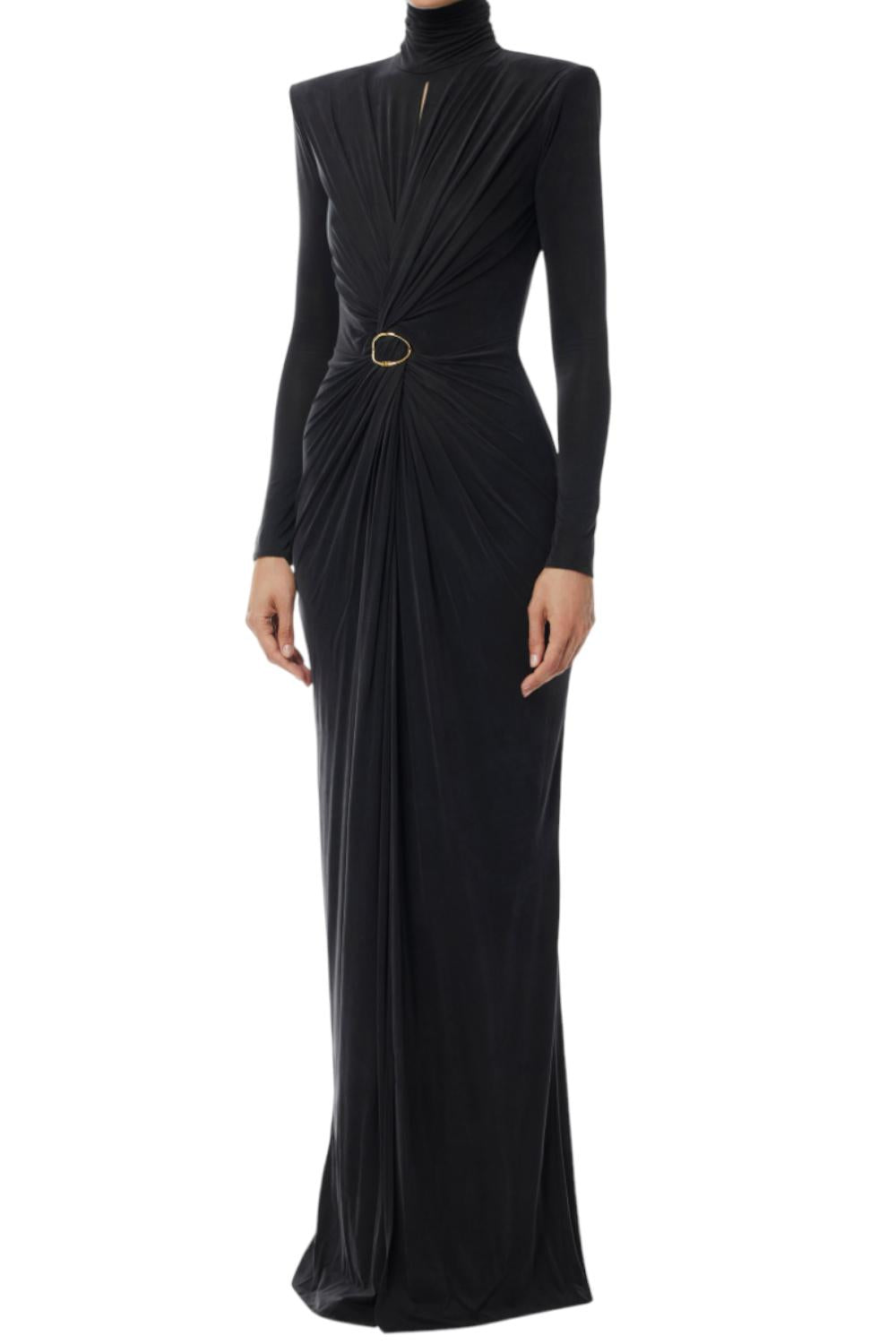 Abito Red Carpet in jersey cupro con drappeggi<BR/> ABR06 56E2110 Elisabetta Franchi