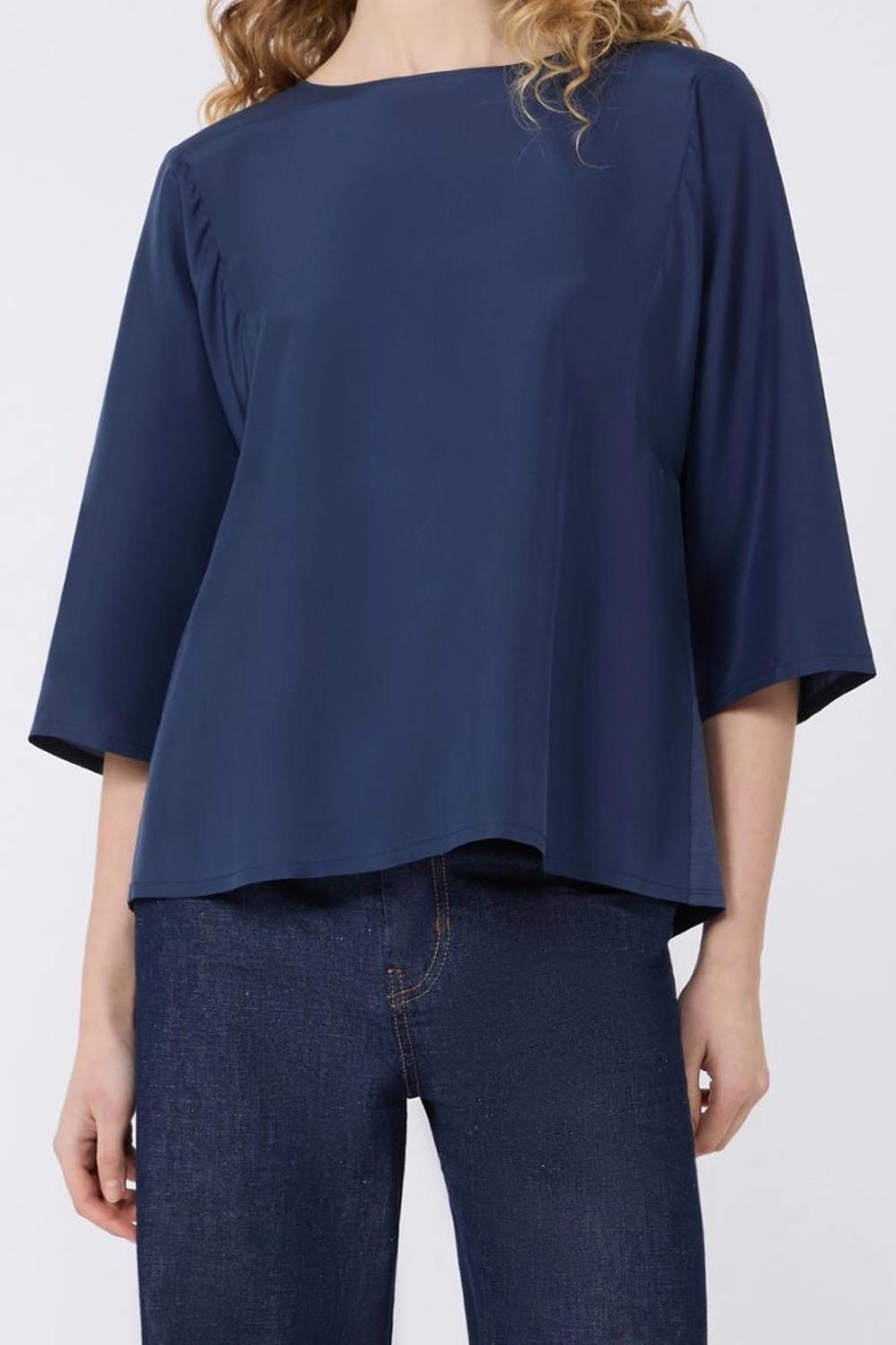 Blusa in habotai di seta e jersey WKDFASTOSO 005BLU Max Mara Weekend