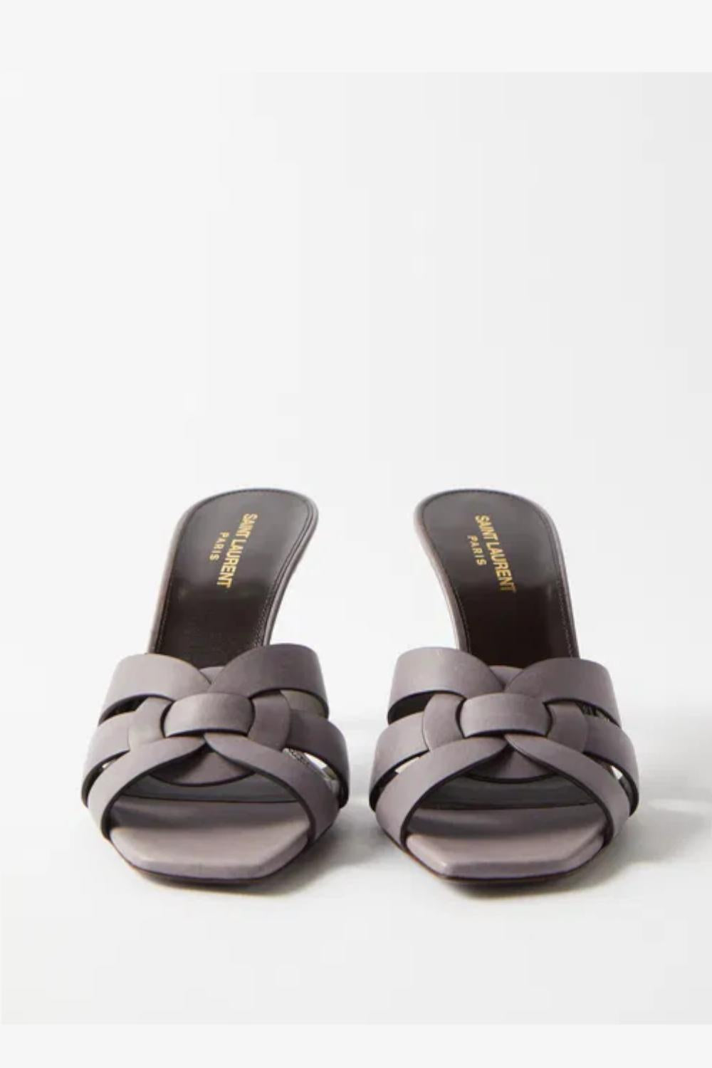 Sandali Mule Tribute Saint Laurent Punta Aperta con Tacco a Spillo 8,5 cm 650986 DWE005741 Saint Laurent