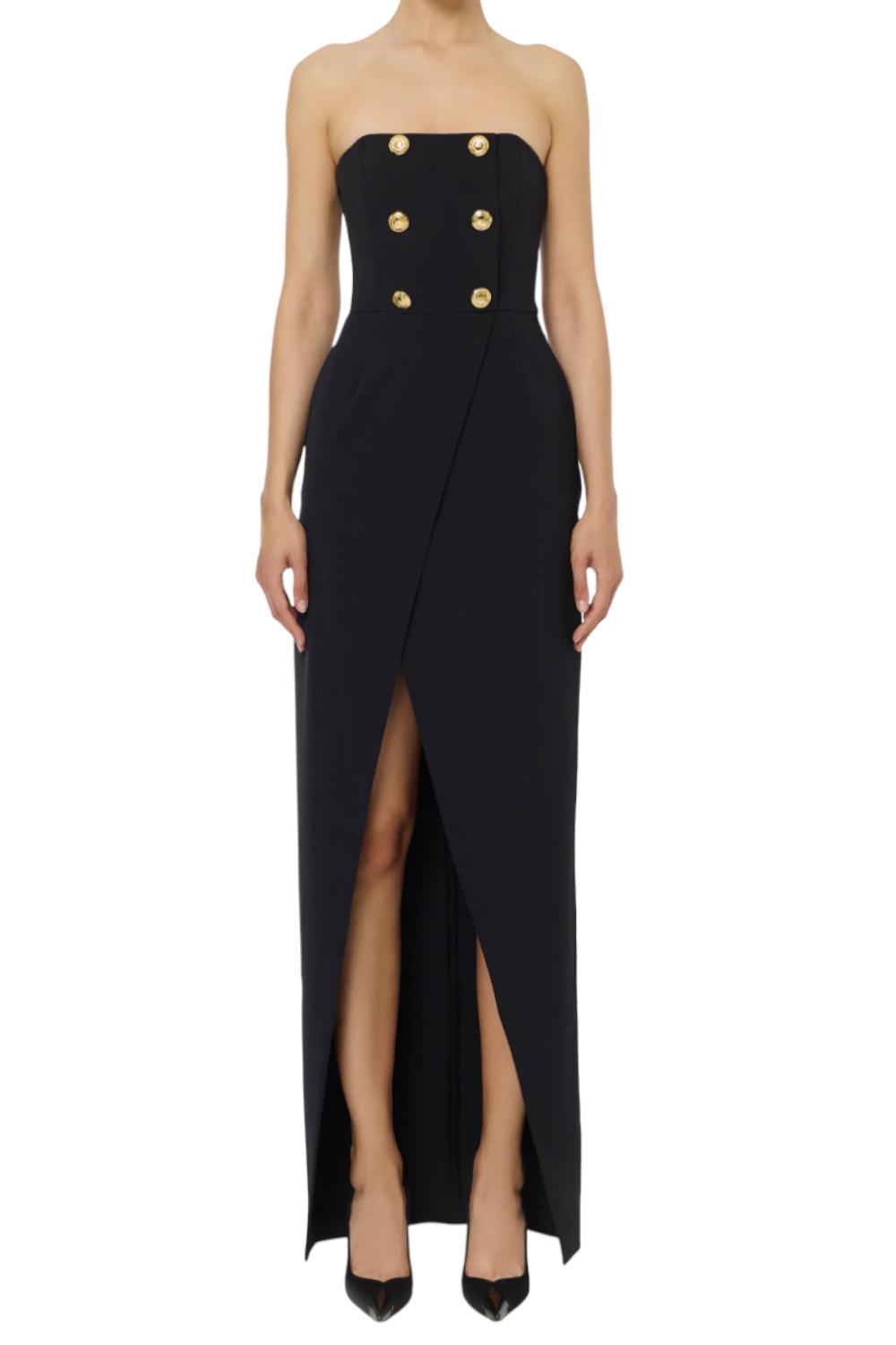 Abito Red Carpet in crêpe leggero con bottoni<BR/> ABR04 56E2110 Elisabetta Franchi