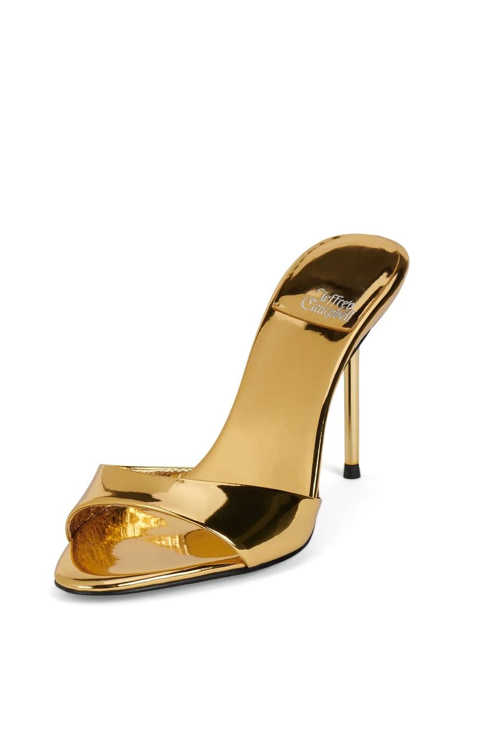 Mules Donna Ce-Soirée in Pelle Lucida con Tacco a Spillo CE-SOIRE /GOLD MIRROR Jeffrey Campbell
