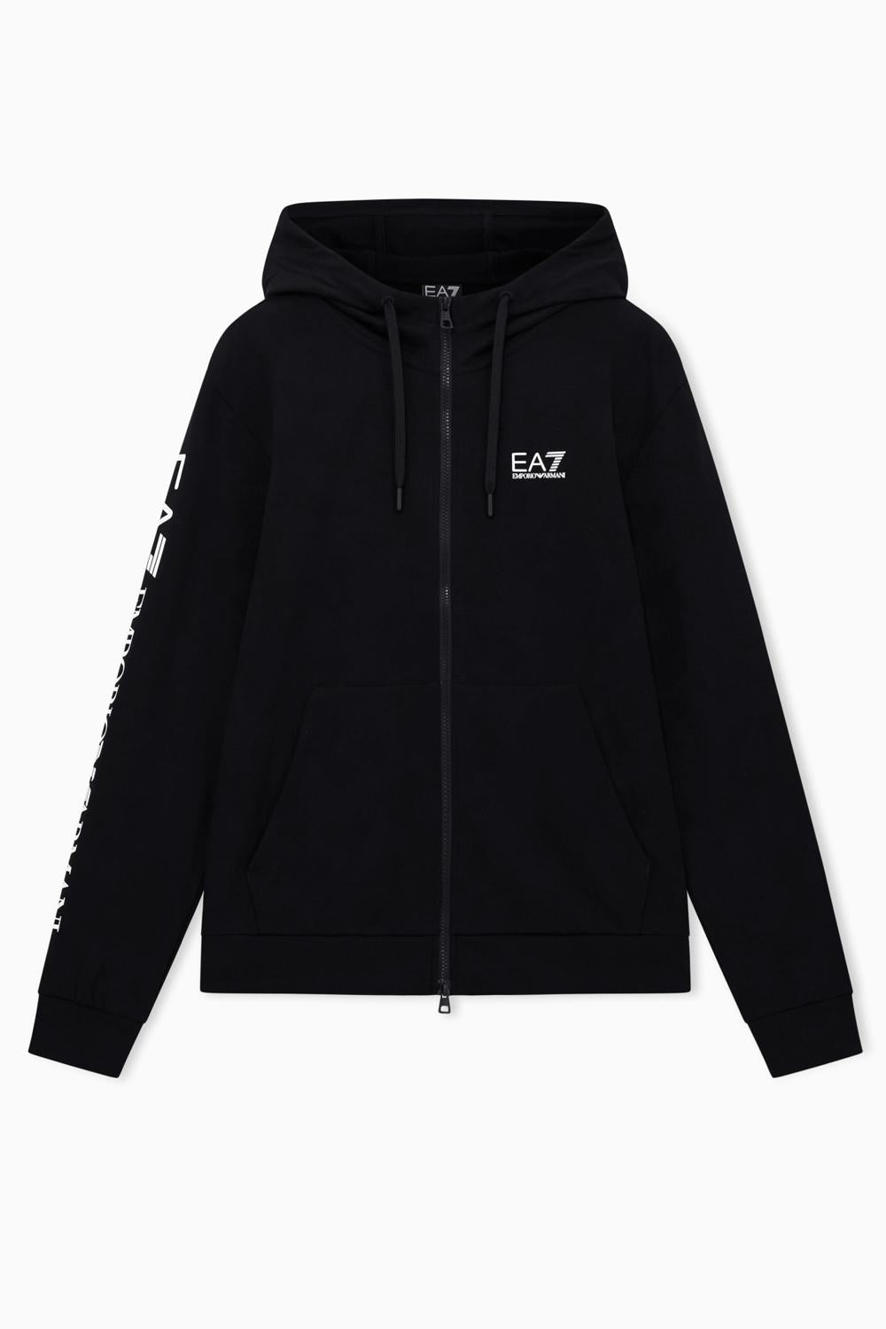 Felpa con cappuccio e zip Logo Series in cotone 7M000568 AF13512MC001 EA7 Emporio Armani