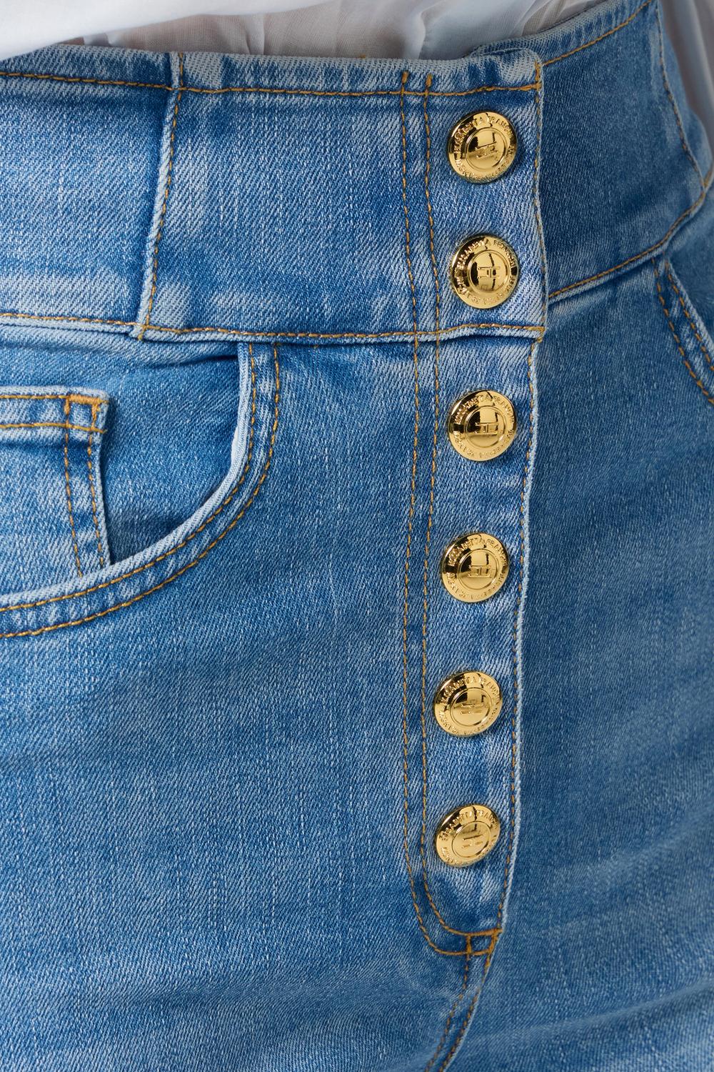 Jeans a vita alta con bottoni logo<BR/> PJ82D 51E2192 Elisabetta Franchi