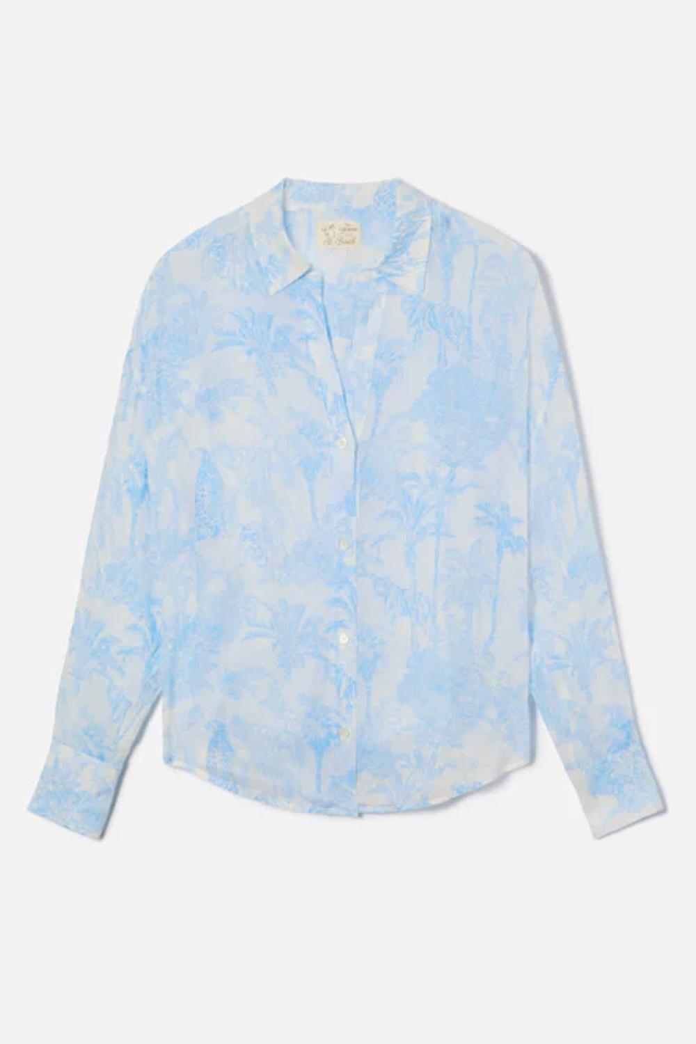 Camicia Cristal mc2 in ramie con stampa toile de jouy CYS0001 -01522L Mc2 Saint Barth