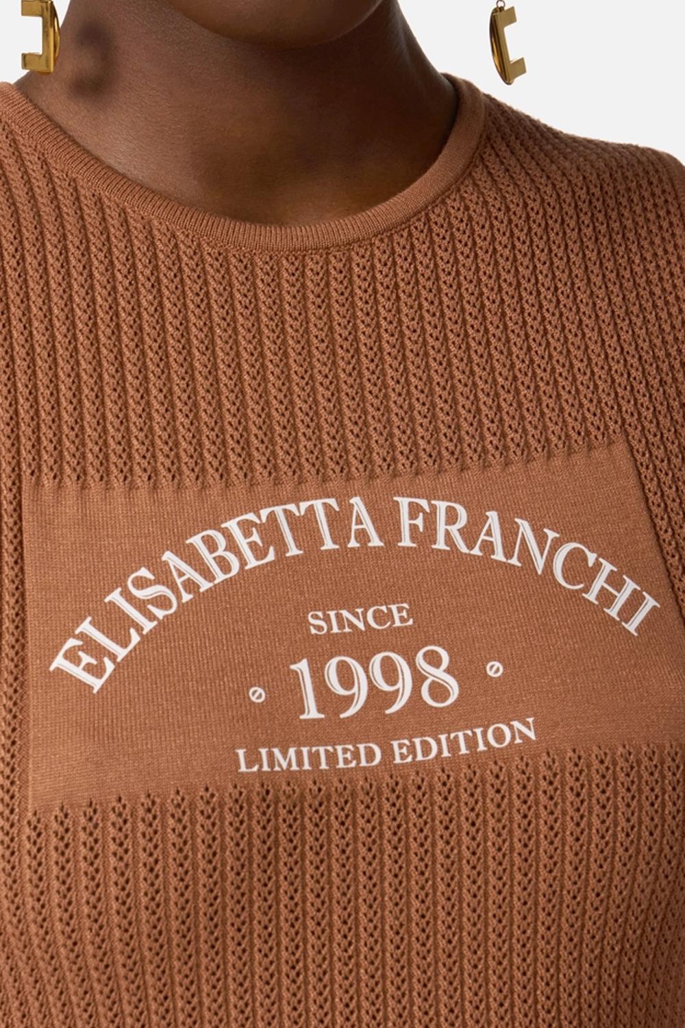Abito in maglia con logo stampato AM07Q 61E2600 Elisabetta Franchi