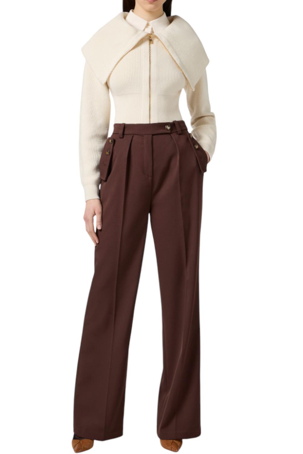 Cardigan in misto lana con zip<BR/> MK04S 56E2DZ9 Elisabetta Franchi