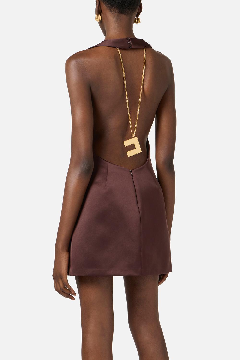Mini abito in duchesse con collana AB871 62E2644 Elisabetta Franchi