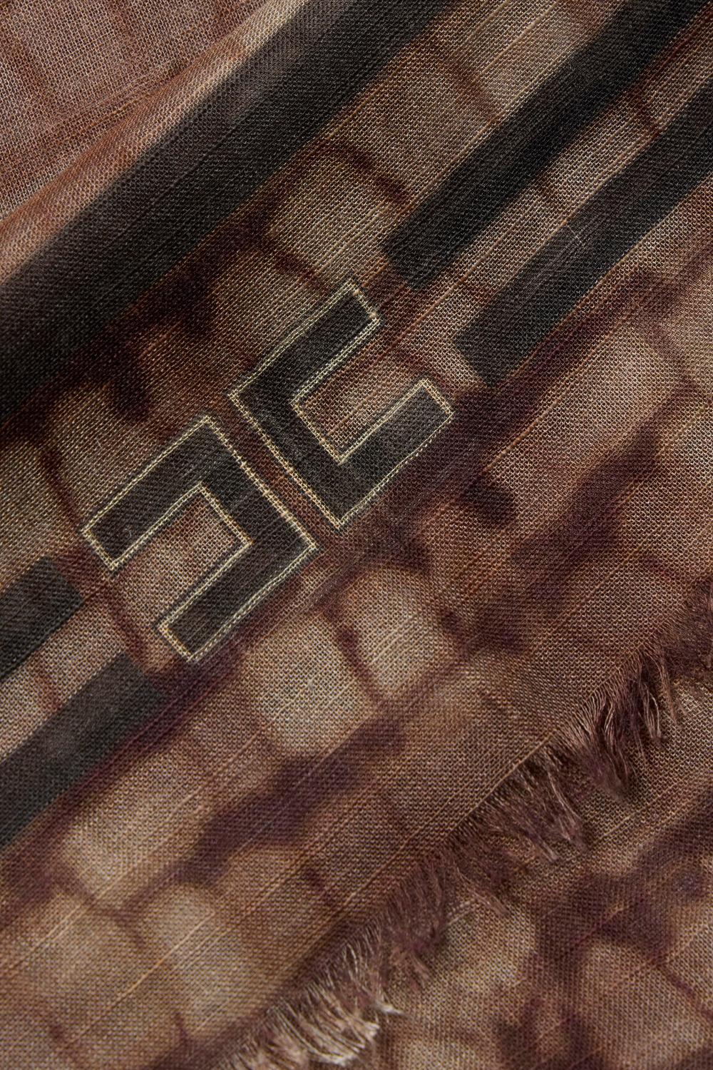 Pashmina Elisabetta Franchi con Stampa Alligator e Logo a Contrasto FO20L 61E2644 Elisabetta Franchi