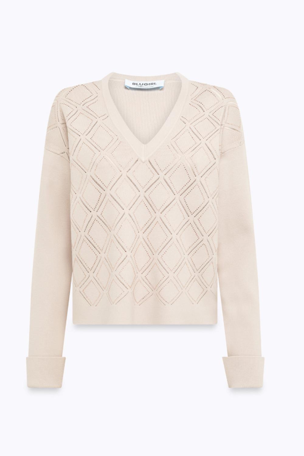 Maglia in viscosa con strass RF5147 MS99E22901 Blugirl