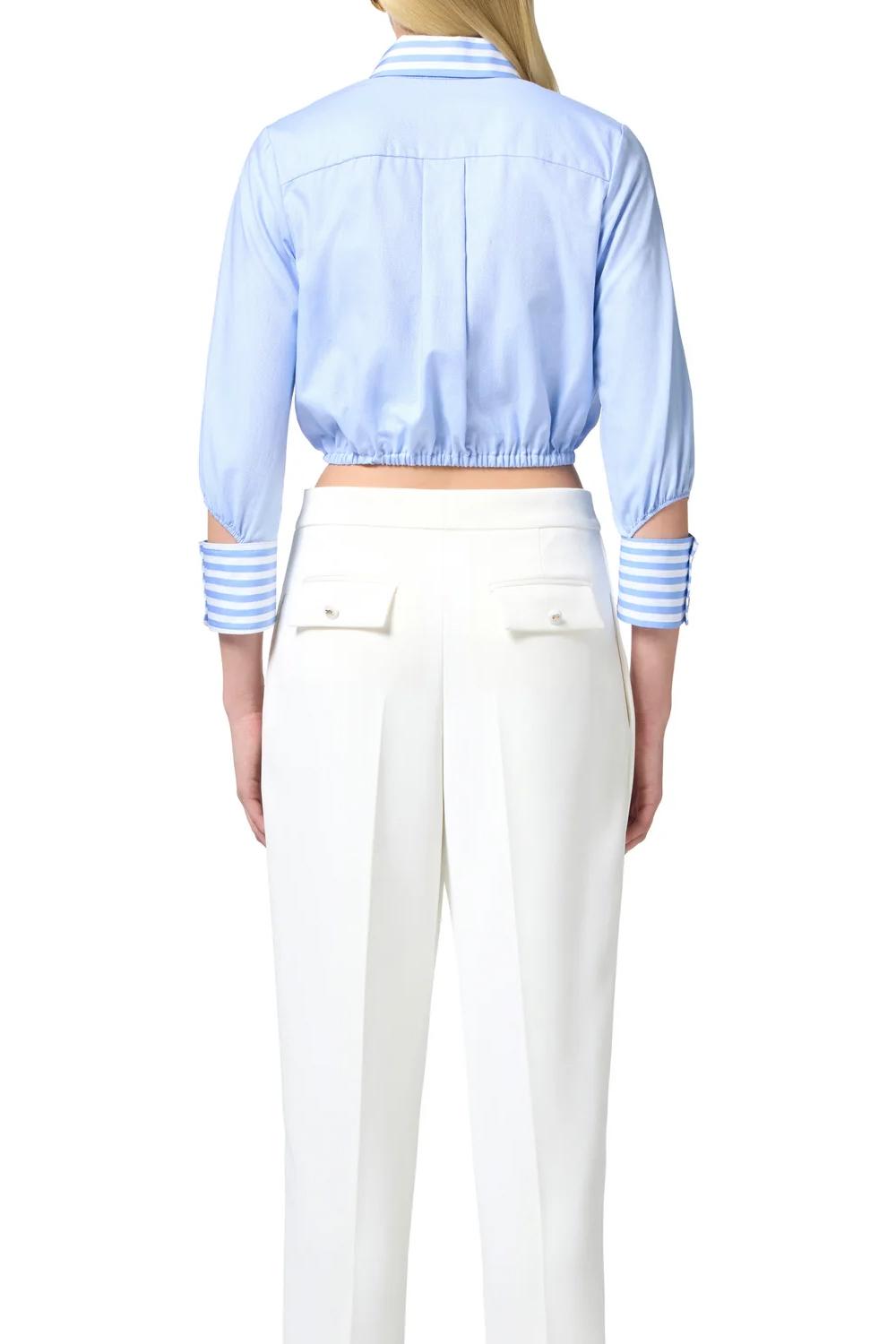 Camicia in popeline con dettagli rigati<BR/> CA087 51E2019 Elisabetta Franchi
