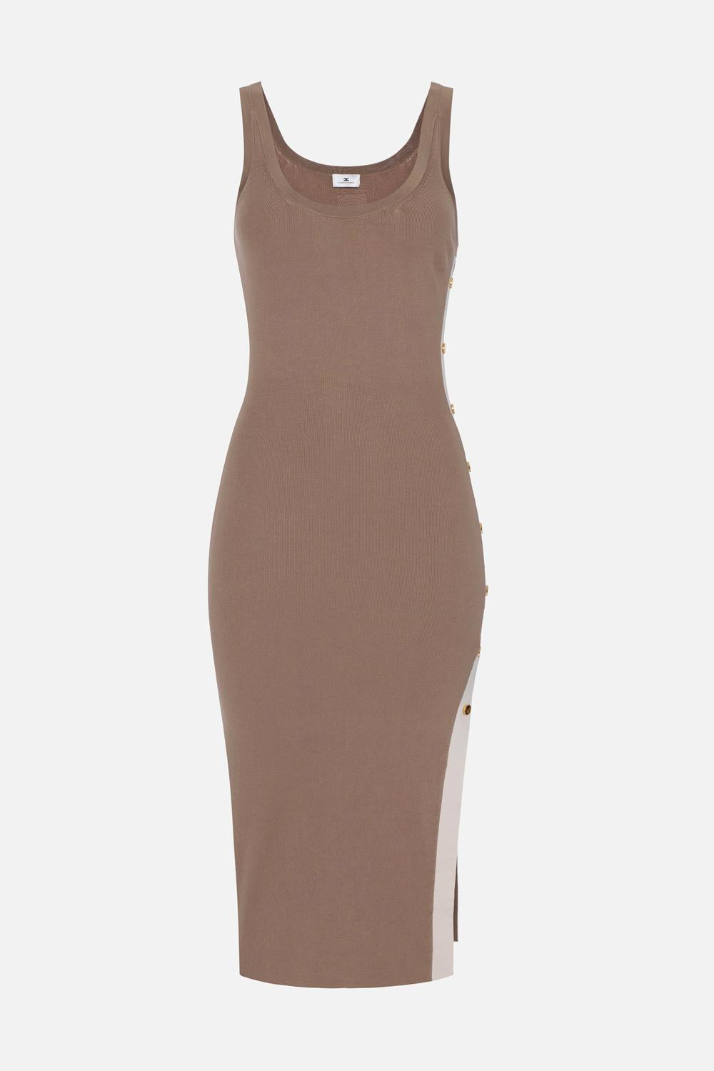 Abito in maglia con bande in viscosa lucida AM03S 61E2727 Elisabetta Franchi