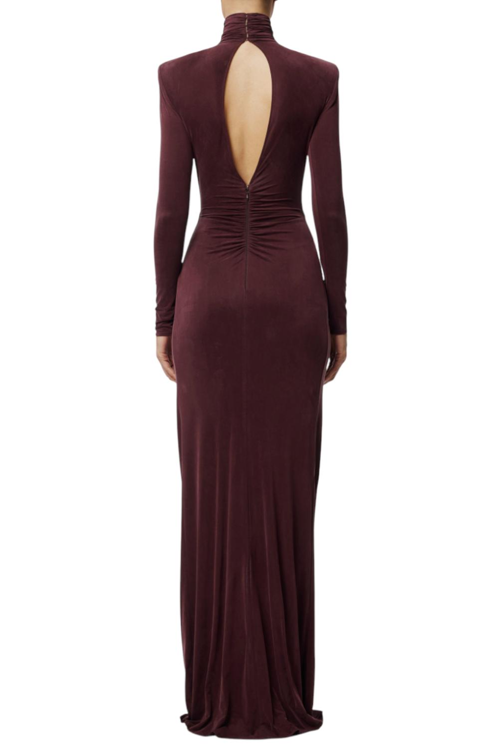 Abito Red Carpet in jersey cupro con drappeggi<BR/> ABR06 56E2EA4 Elisabetta Franchi
